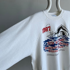 1987 New York State Swimming and Diving Championships Nassau Community College Sweatshirt