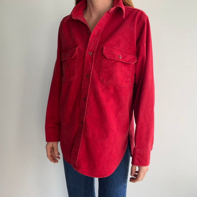 1980s Woolrich Red Cotton Flannel - A Classic