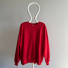 1980s Thinning Worn Out Beat Up Blank Red Sweatshirt by Jerzees - Labeled 3X