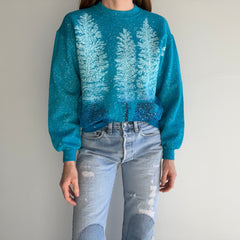 1980s Winter Scape Wrap Around Medium Weight Sweatshirt