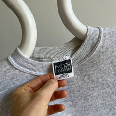 1990s Light Gray DIY Warm Up Short Sleeve Sweatshirt