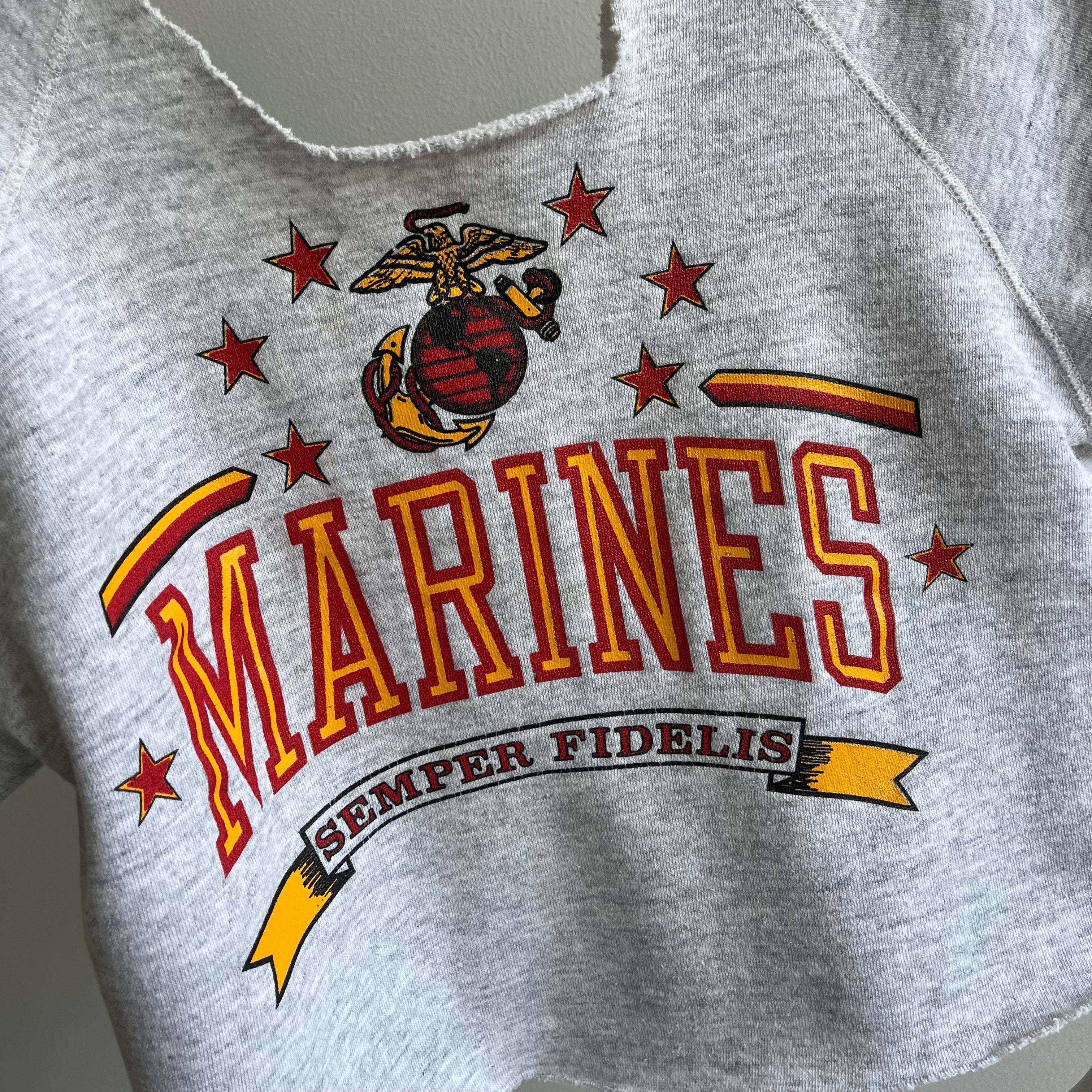 1980s USMC DIY Warm Up Crop Sweatshirt