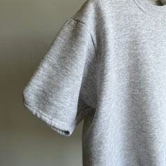 1990s Light Gray DIY Warm Up Short Sleeve Sweatshirt