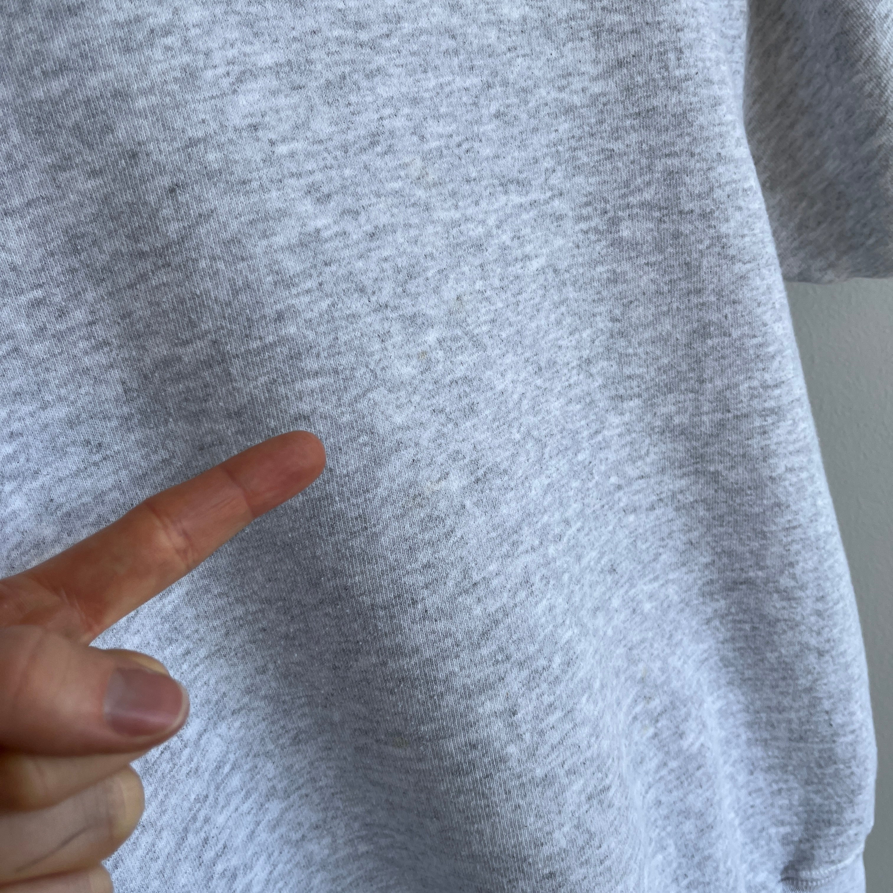 1990s Light Gray DIY Warm Up Short Sleeve Sweatshirt