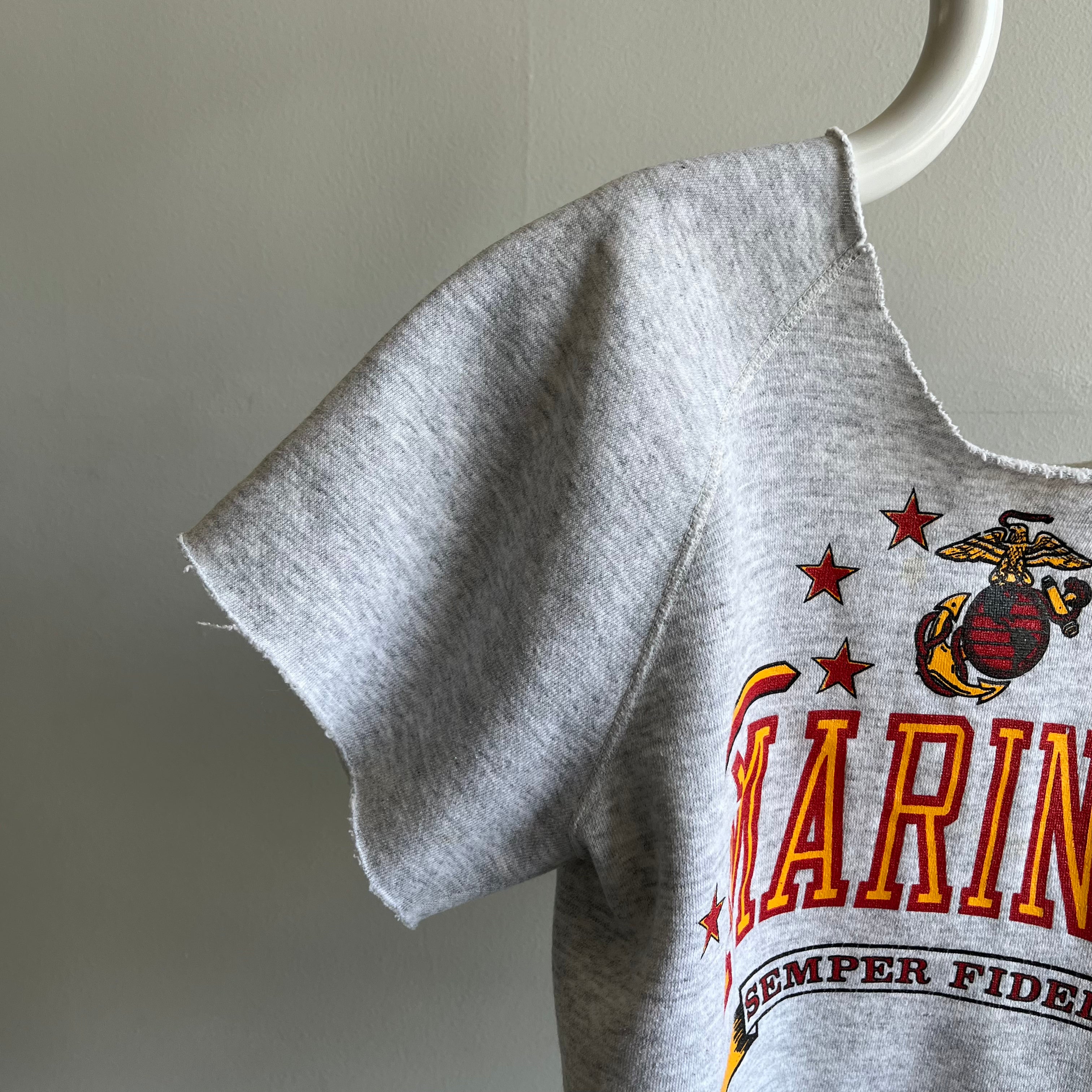 1980s USMC DIY Warm Up Crop Sweatshirt