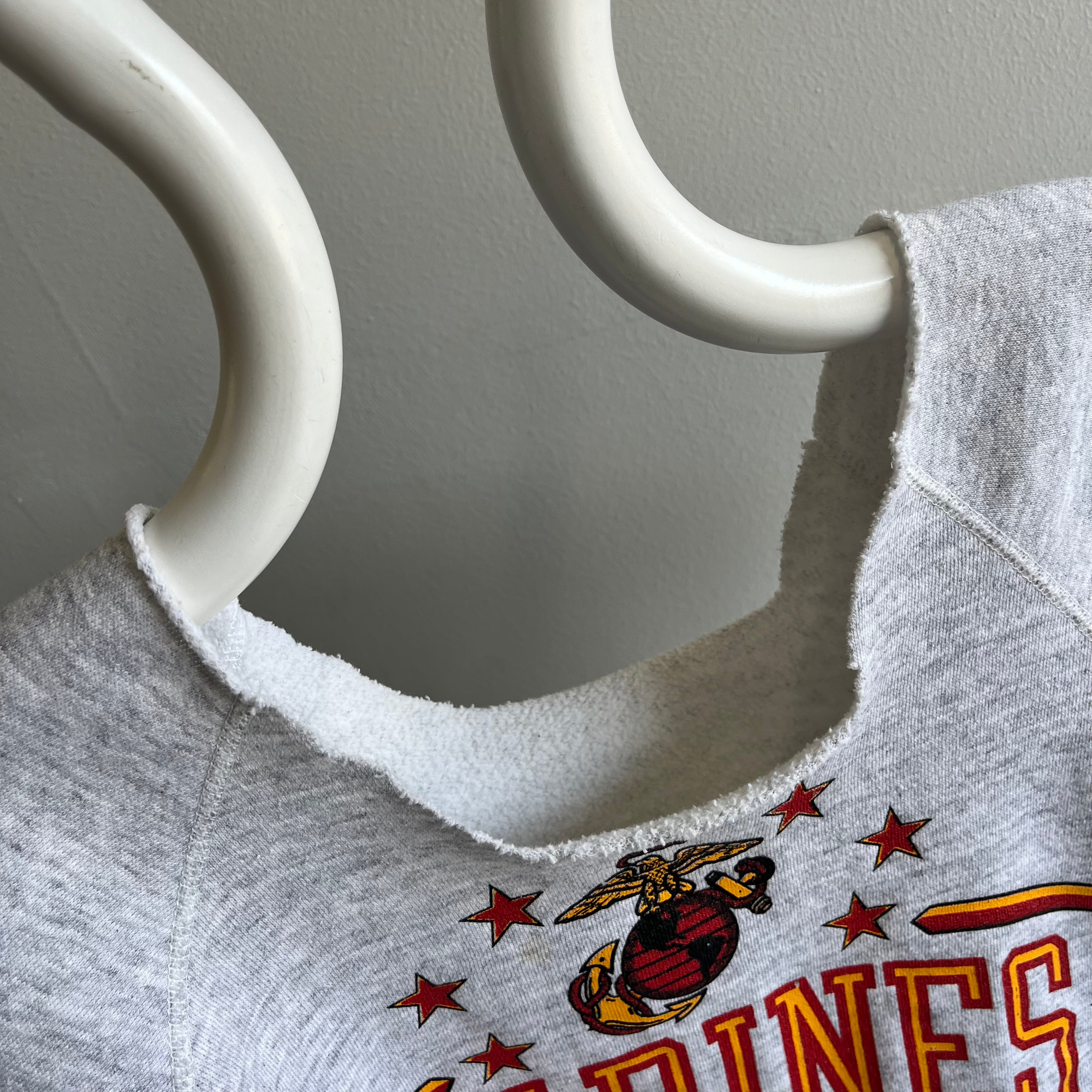 1980s USMC DIY Warm Up Crop Sweatshirt