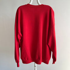 1980s Thinning Worn Out Beat Up Blank Red Sweatshirt by Jerzees - Labeled 3X