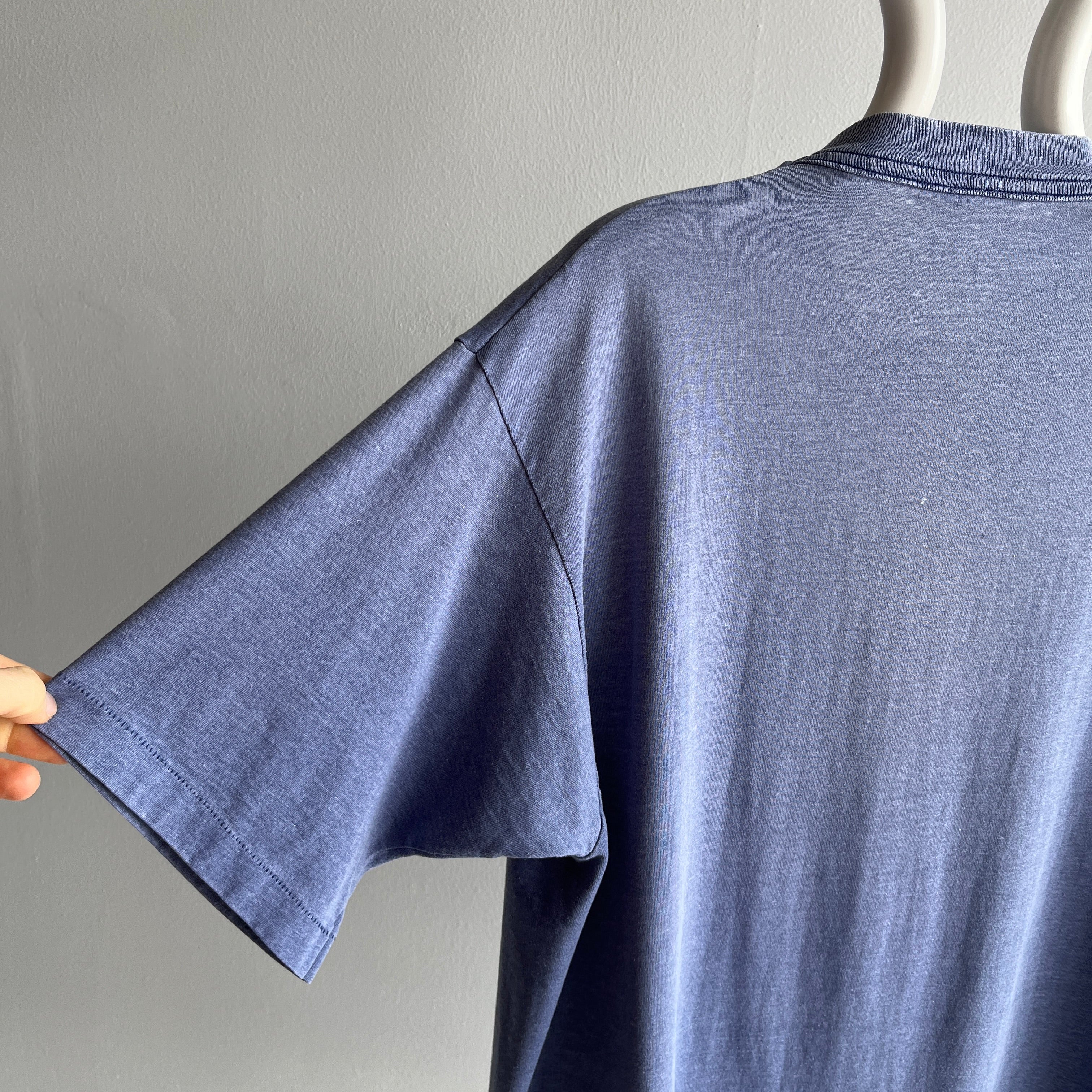 1980/90s Super Sun Faded Single Stitch Selvedge Pocket T-Shirt - YES