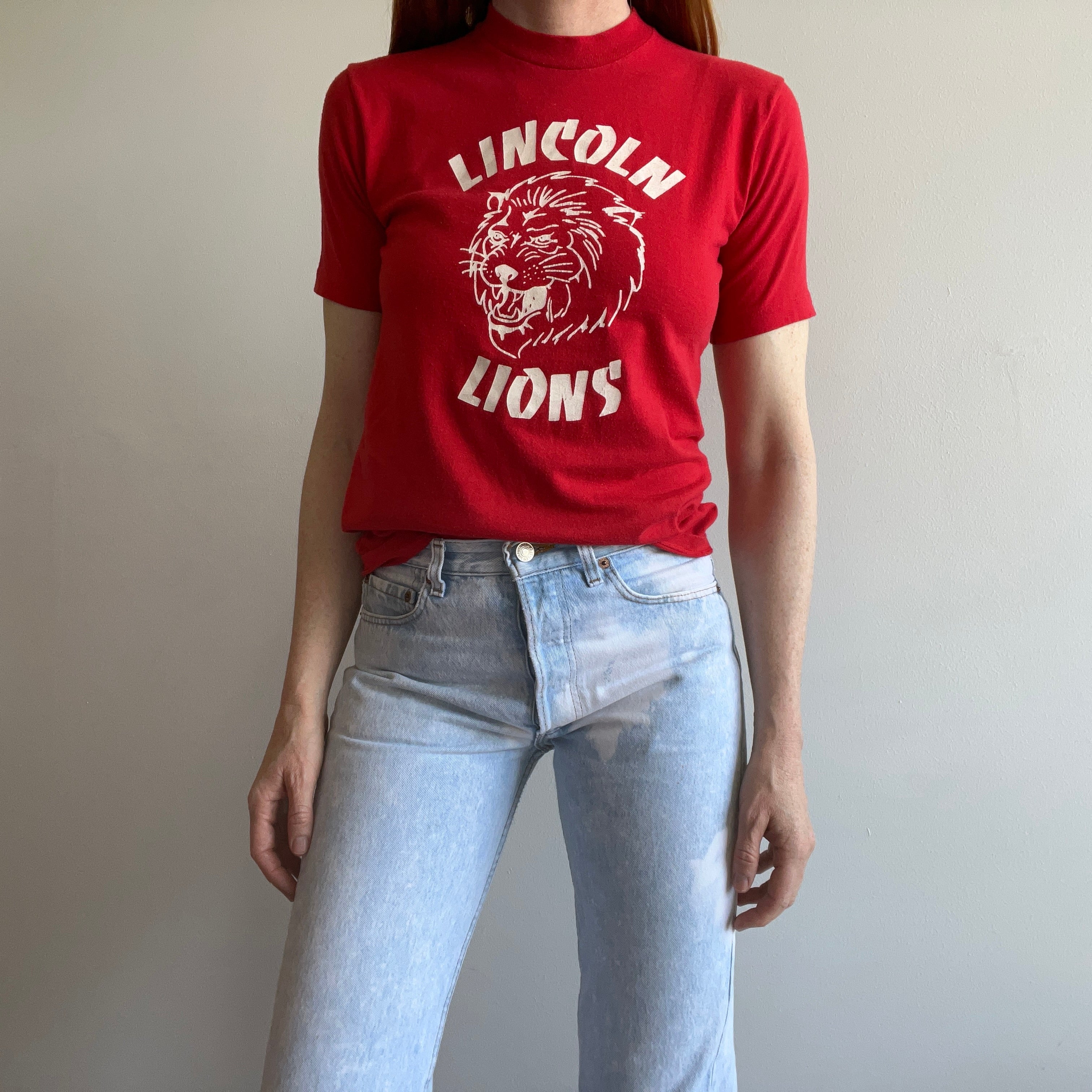 1980s Lincoln Lions Smaller School T-Shirt