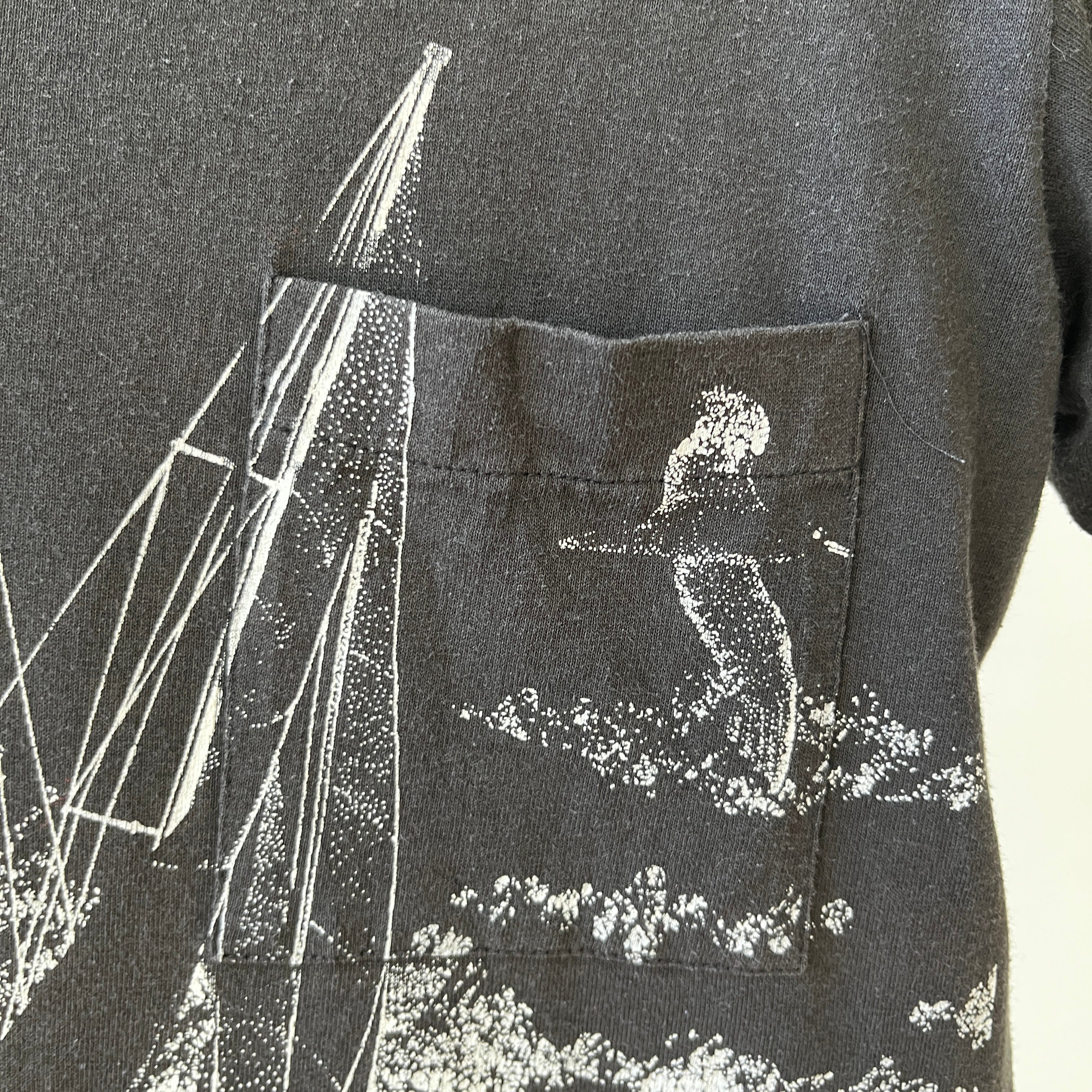 1980s Lake Geneva Wisconsin Pocket T Shirt - THIS