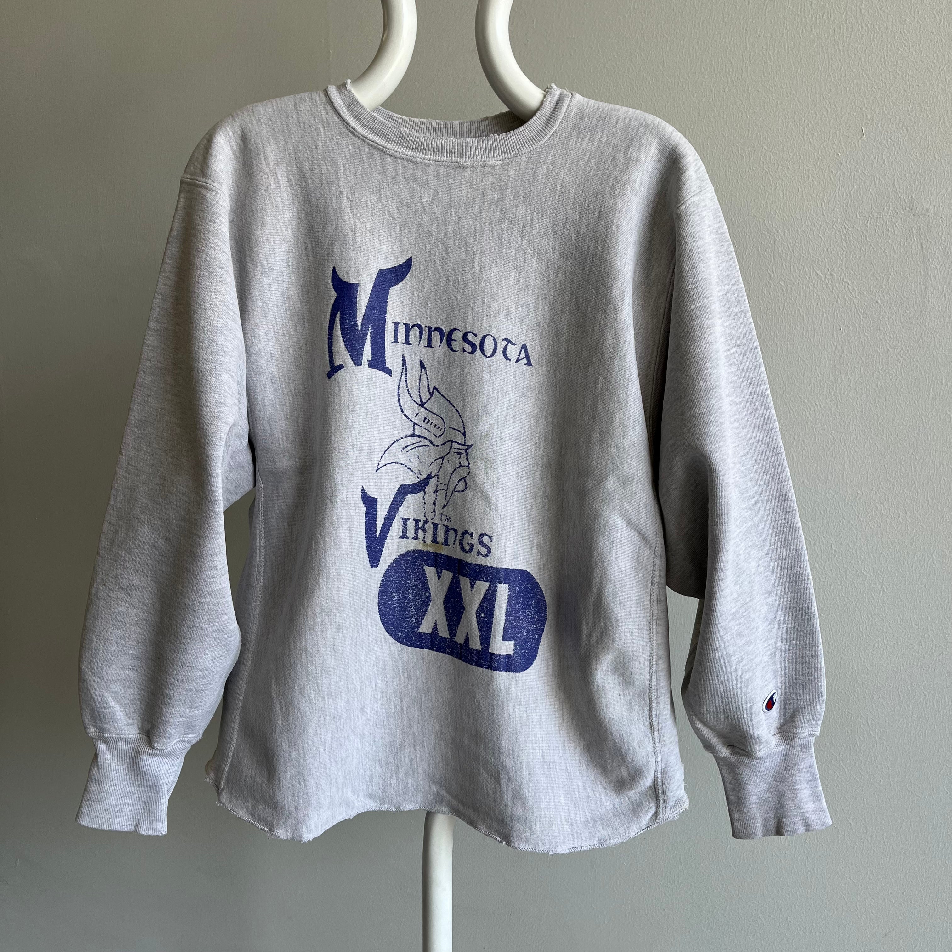 Vtg 80s 90s Champion Minnesota Vikings Crewneck Sweatshirt sz XL