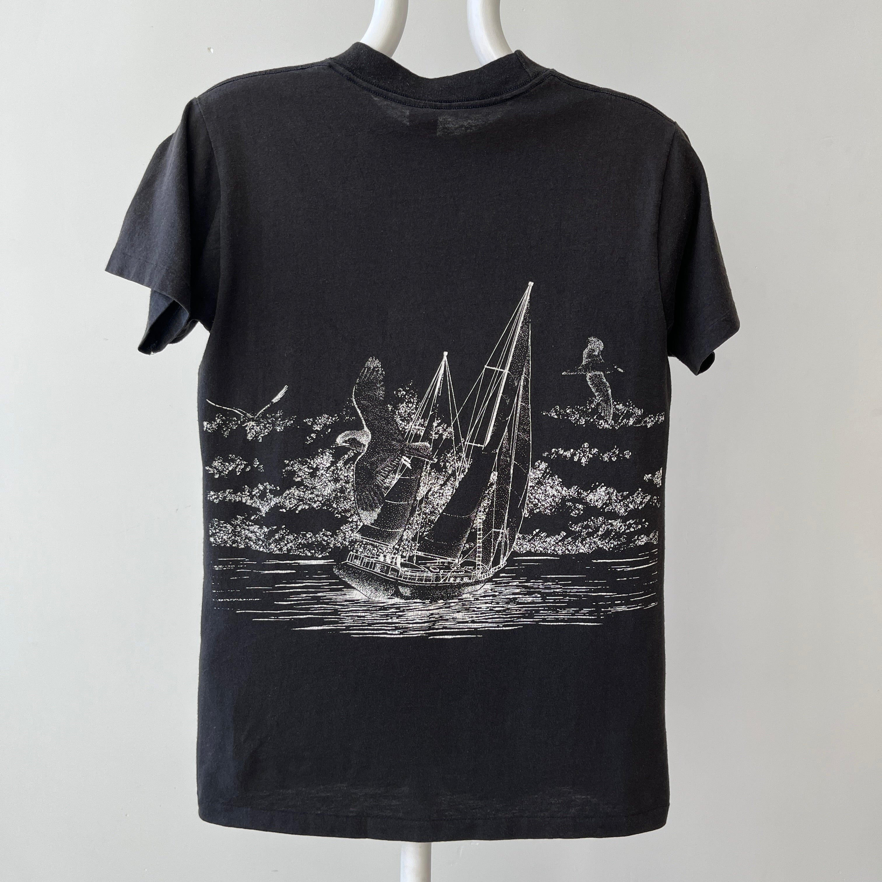 1980s Lake Geneva Wisconsin Pocket T Shirt - THIS