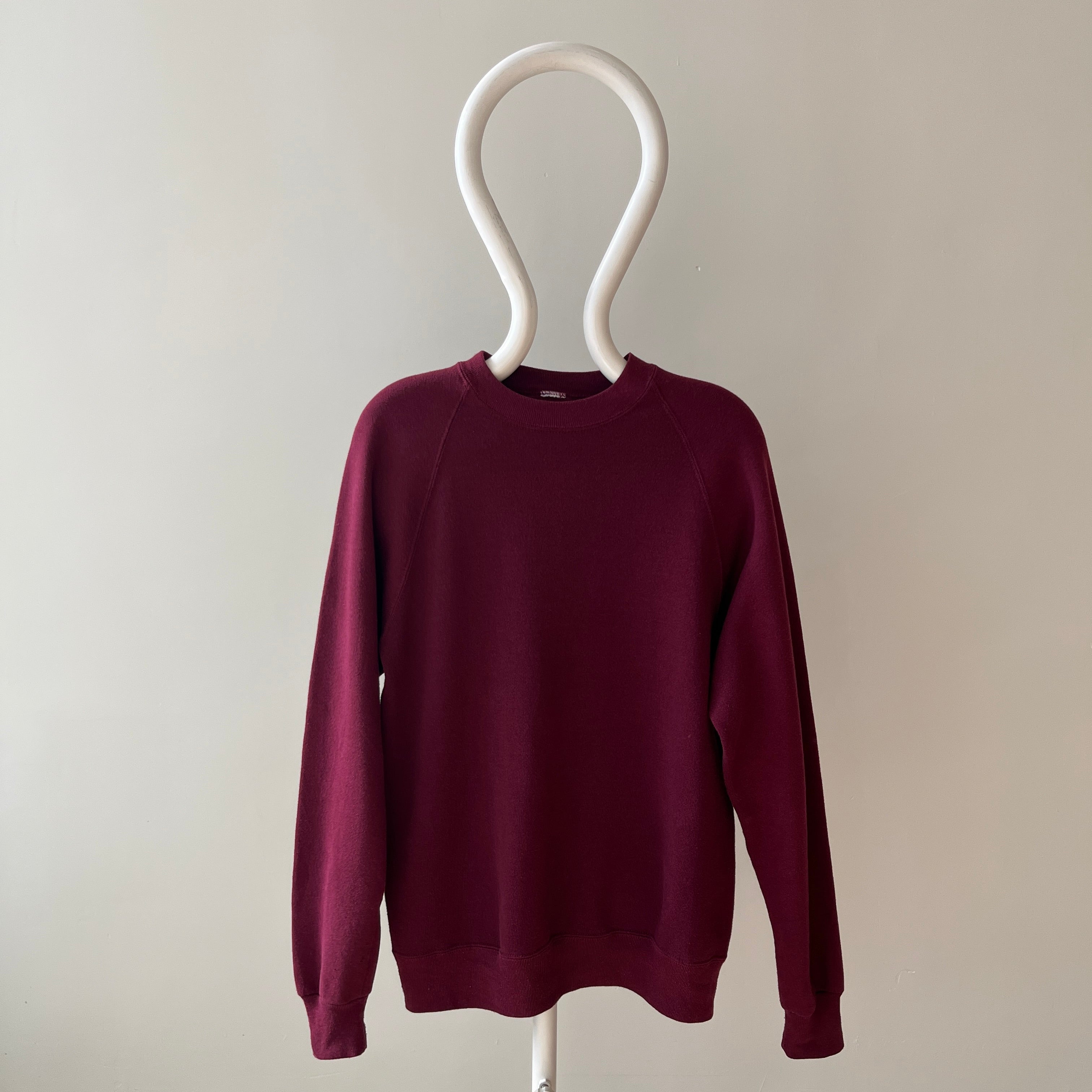 1980s Blank Burgundy Raglan Sweatshirt