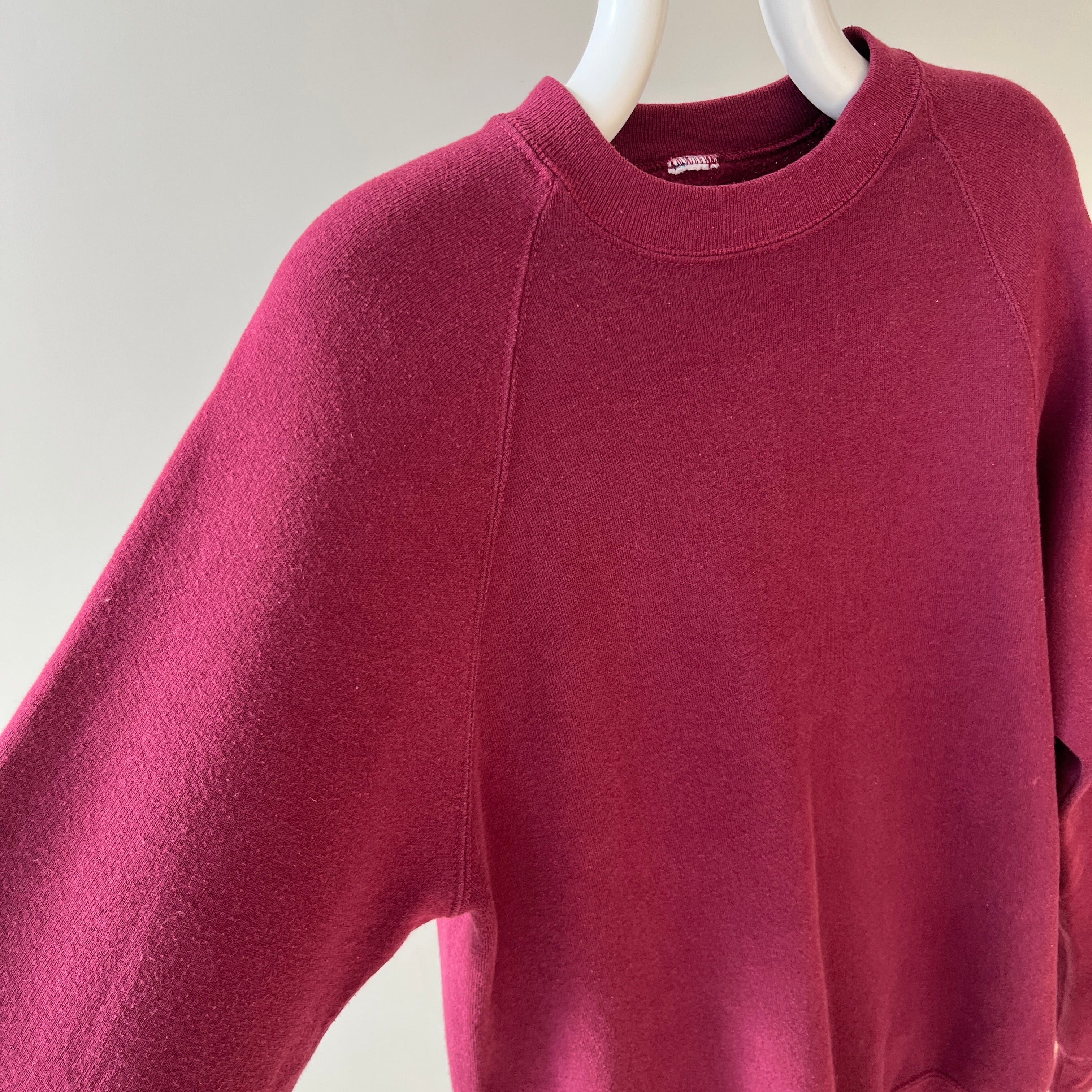 1980s Blank Burgundy Raglan Sweatshirt