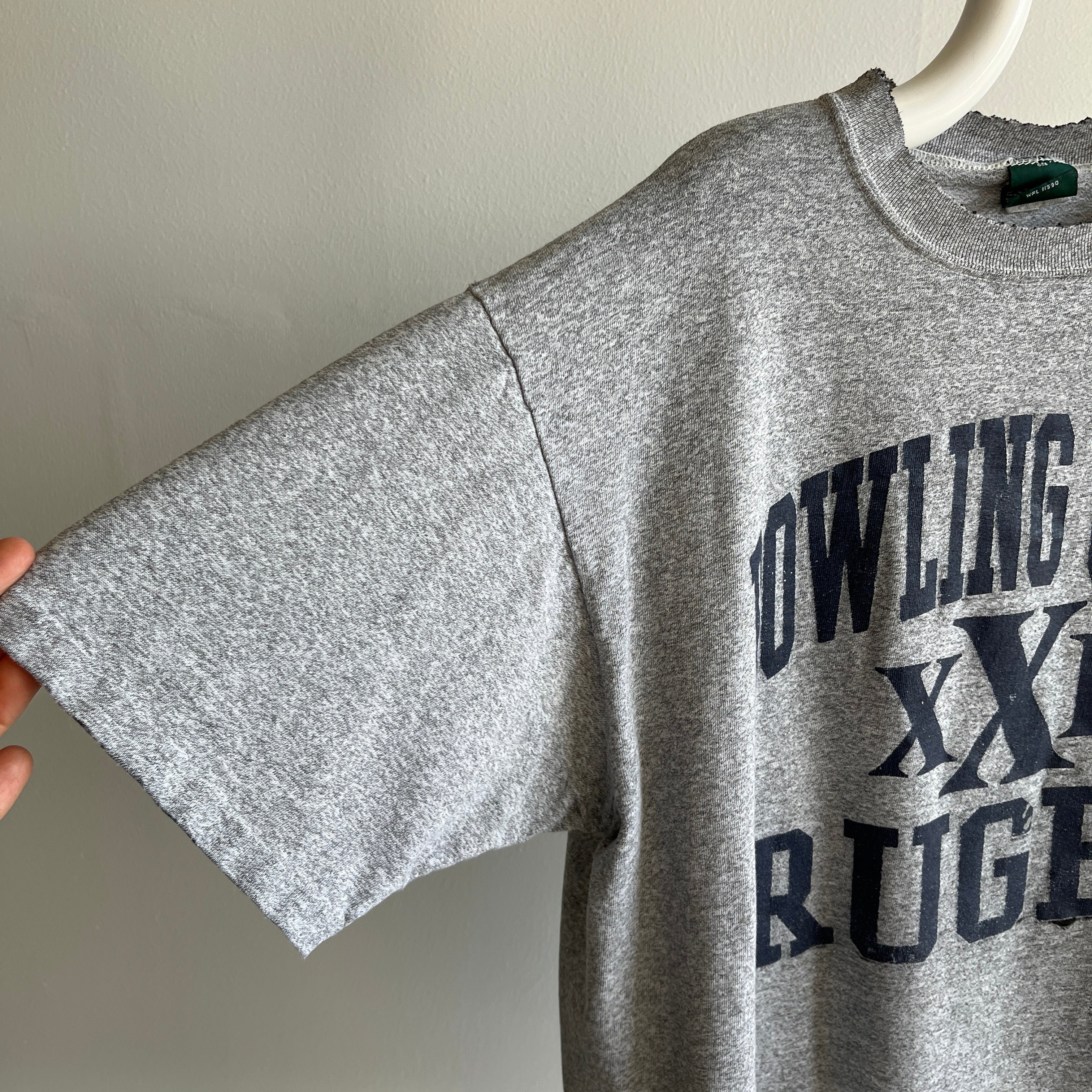 1990s Bowling Green Rugby Thinned Out and Tattered Shoulders T-Shirt