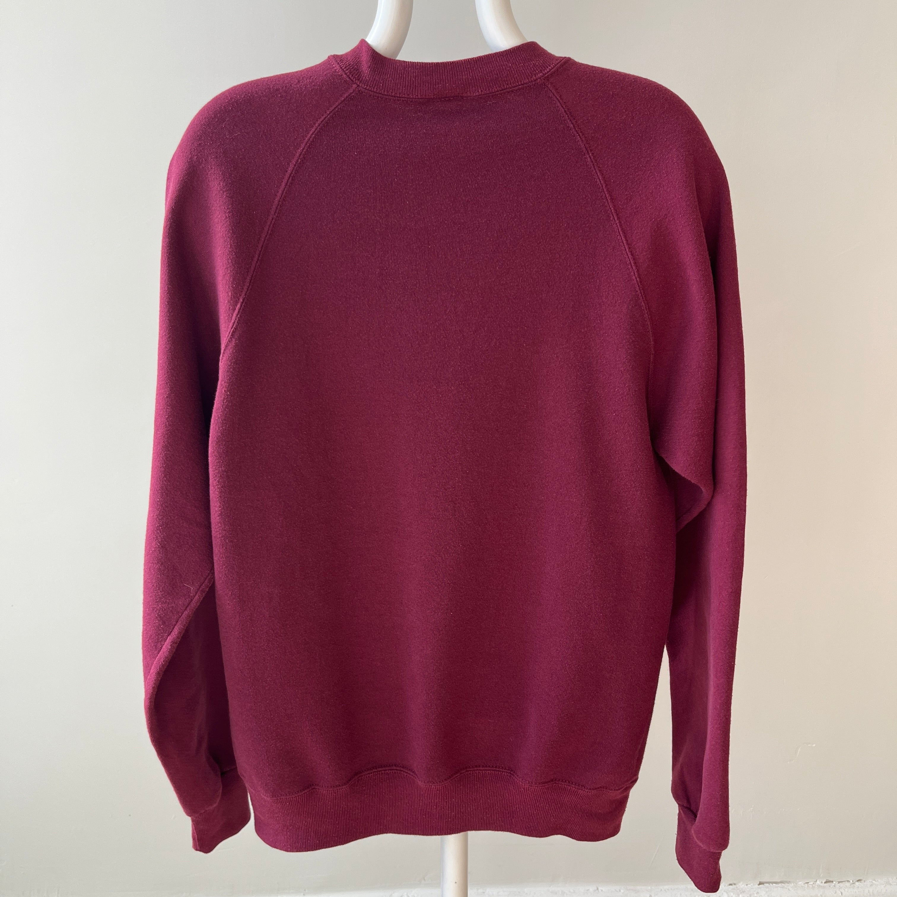 1980s Blank Burgundy Raglan Sweatshirt