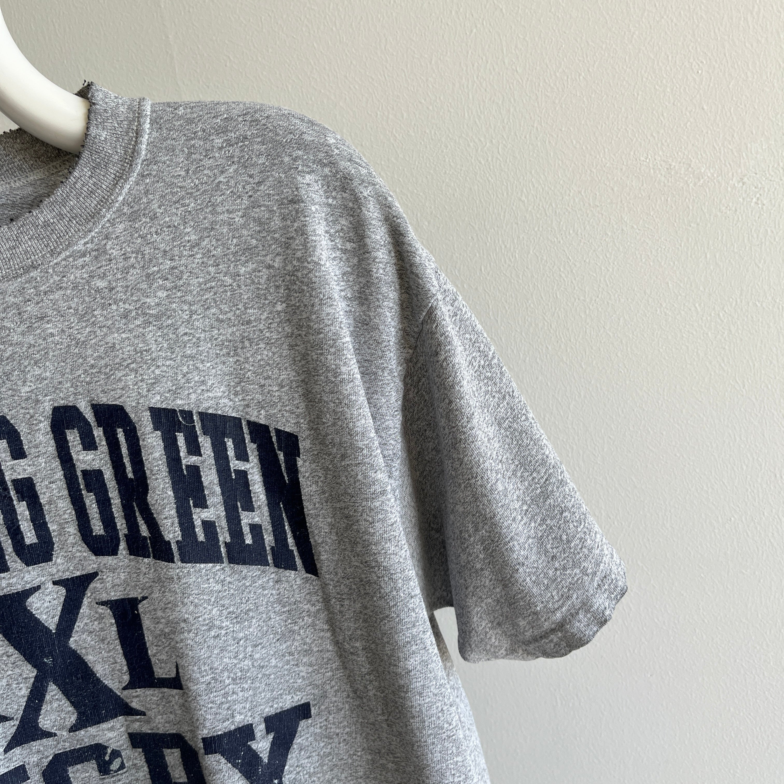 1990s Bowling Green Rugby Thinned Out and Tattered Shoulders T-Shirt