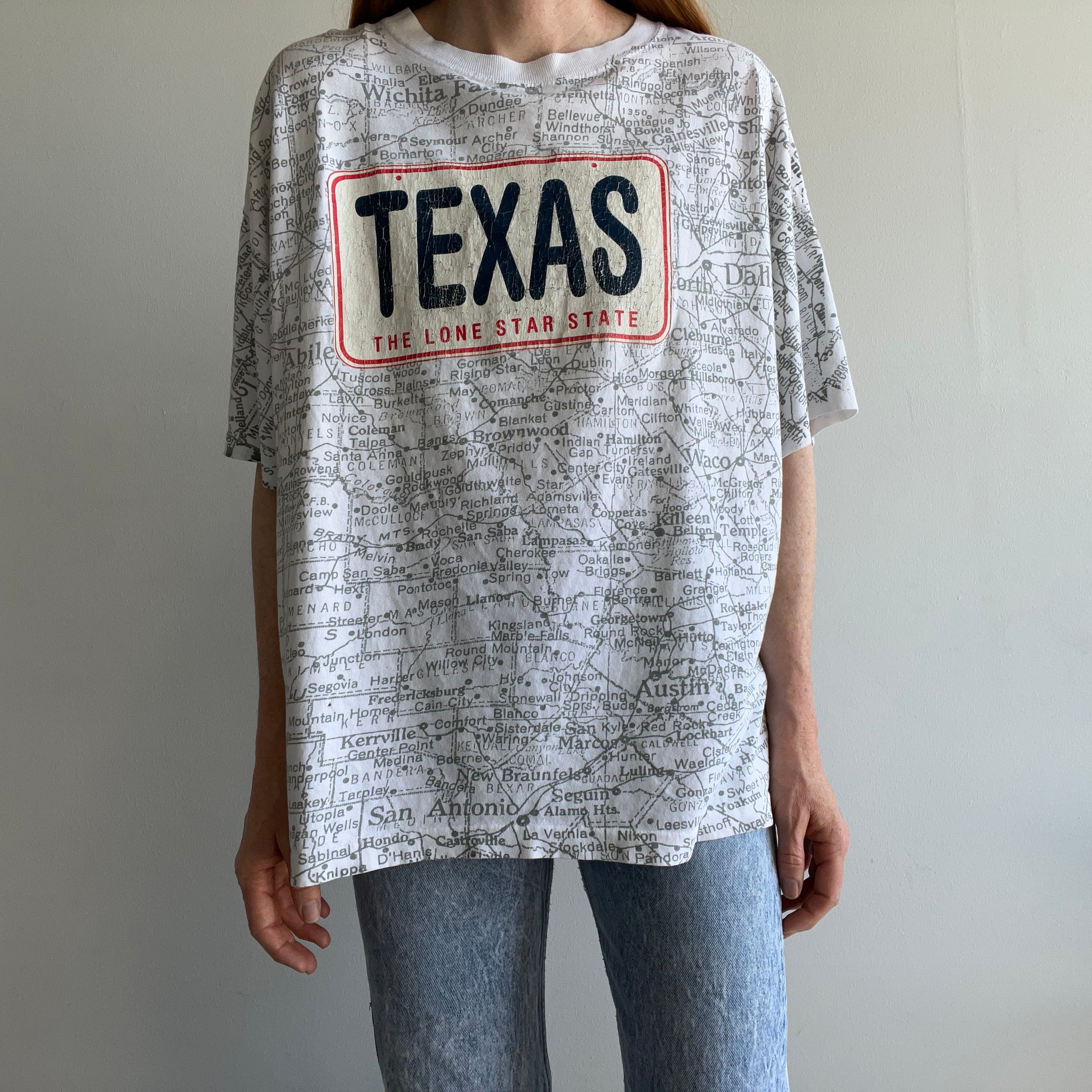 1990s Texas Map Front and Back T-Shirt