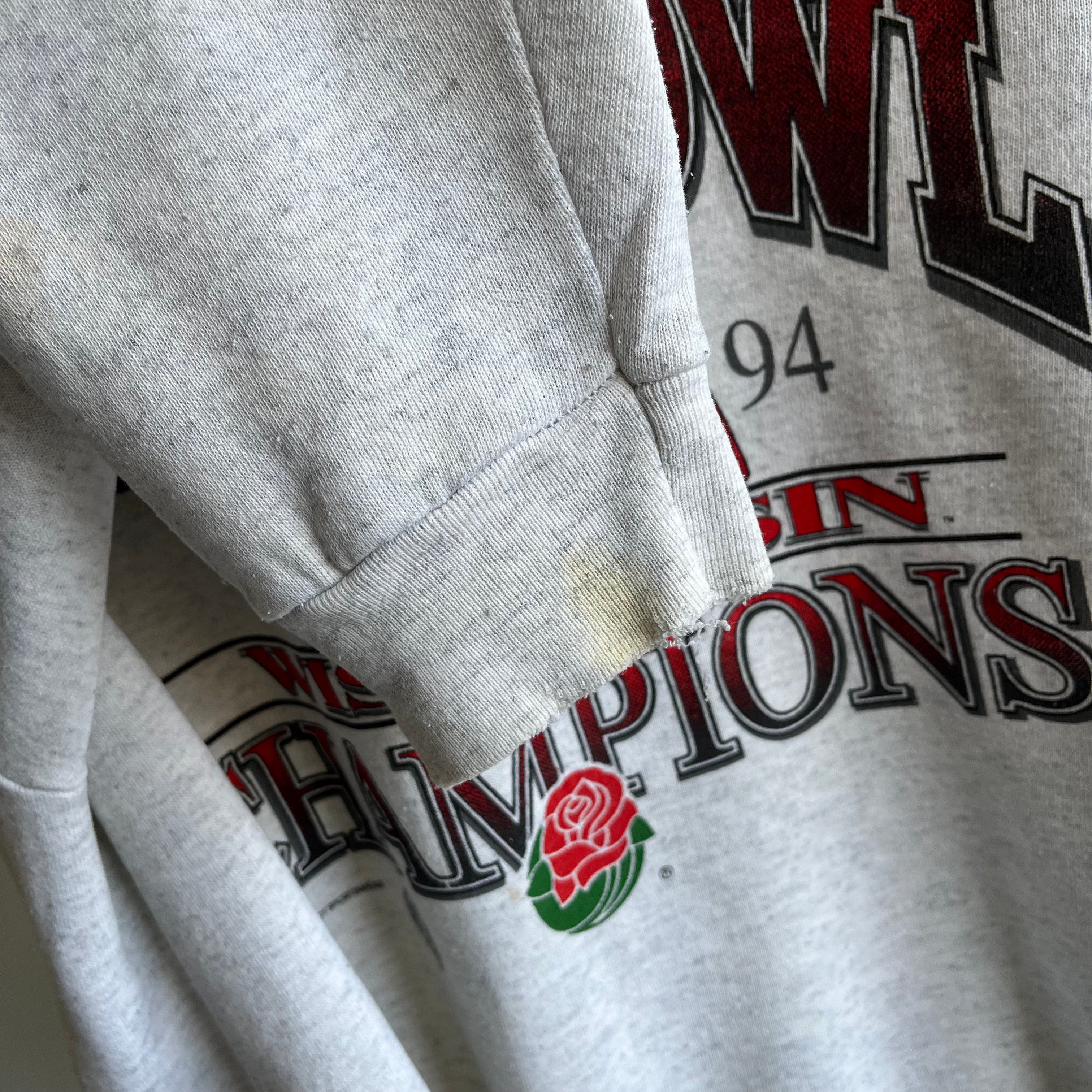 1994 Rose Bowl Champions - Wisconsin!! Thin and Stained Sweatshirt