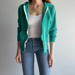 1980s Sea Foam Blue/Green Zip Up Hoodie