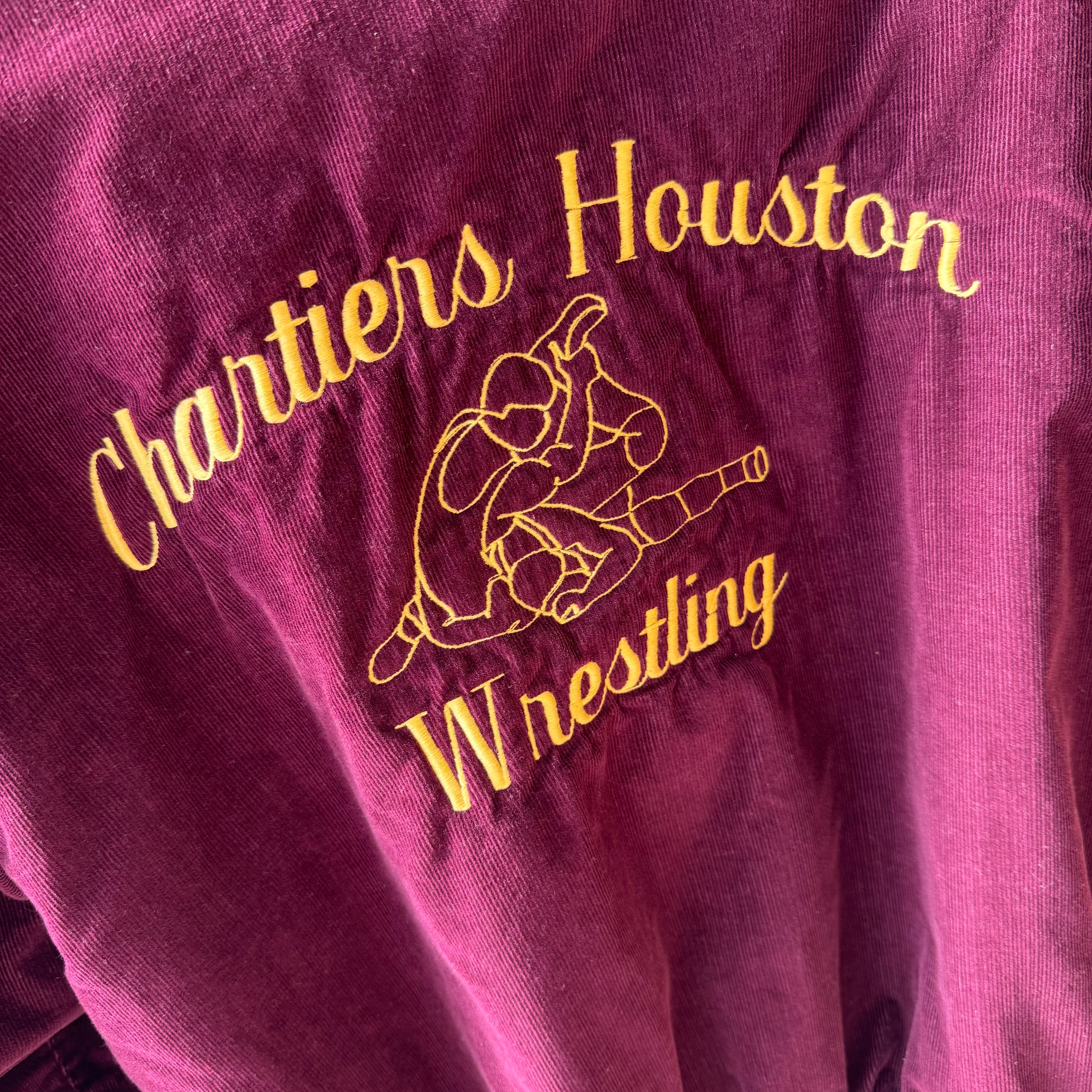 1980s Charter's Houston Wrestling Corduroy Baseball Jacket that was Bob's