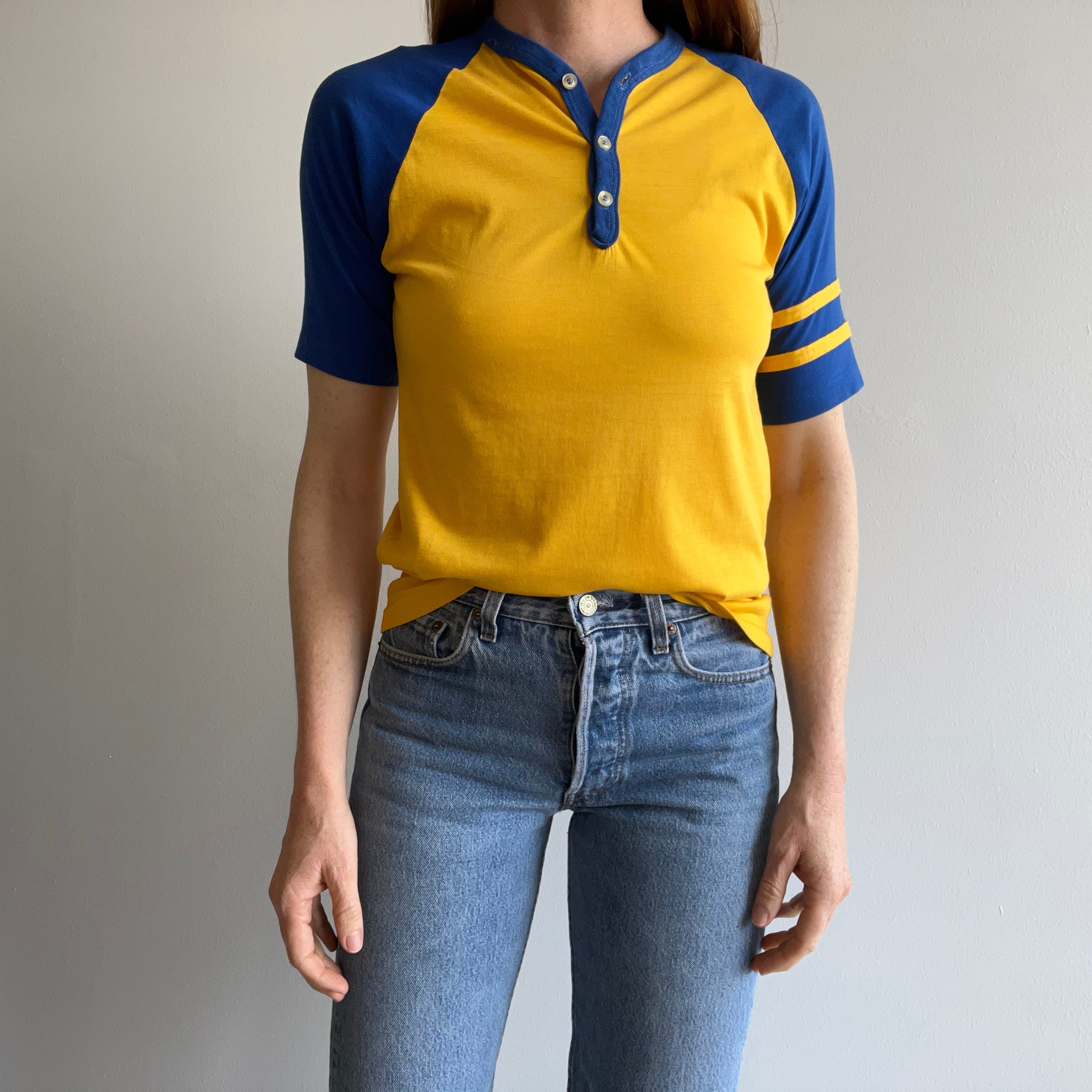 1980s Short Sleeve Baseball Henley T-Shirt