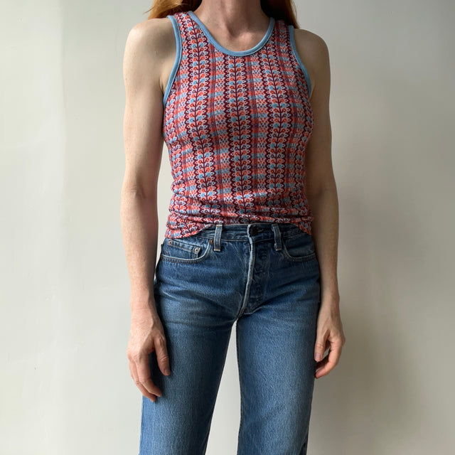 1970s Non Stretchy Super Cool Pattern Tank (Blank bc No Graphic)