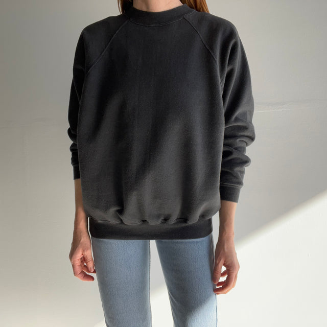 1990s Deep Gray/Faded Black Blank Sweatshirt