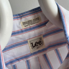 1980s Striped Lee Brand Short Sleeve Dad Shirt