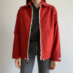 1970s Structured Cotton Rusty Zip Up Jacket by International  - TALON Zipper