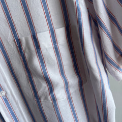1980s Striped Lee Brand Short Sleeve Dad Shirt