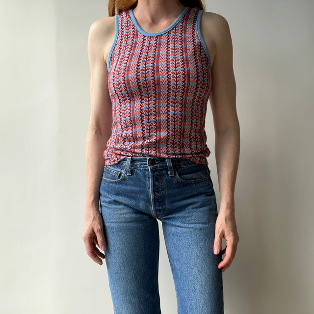 1970s Non Stretchy Super Cool Pattern Tank (Blank bc No Graphic)