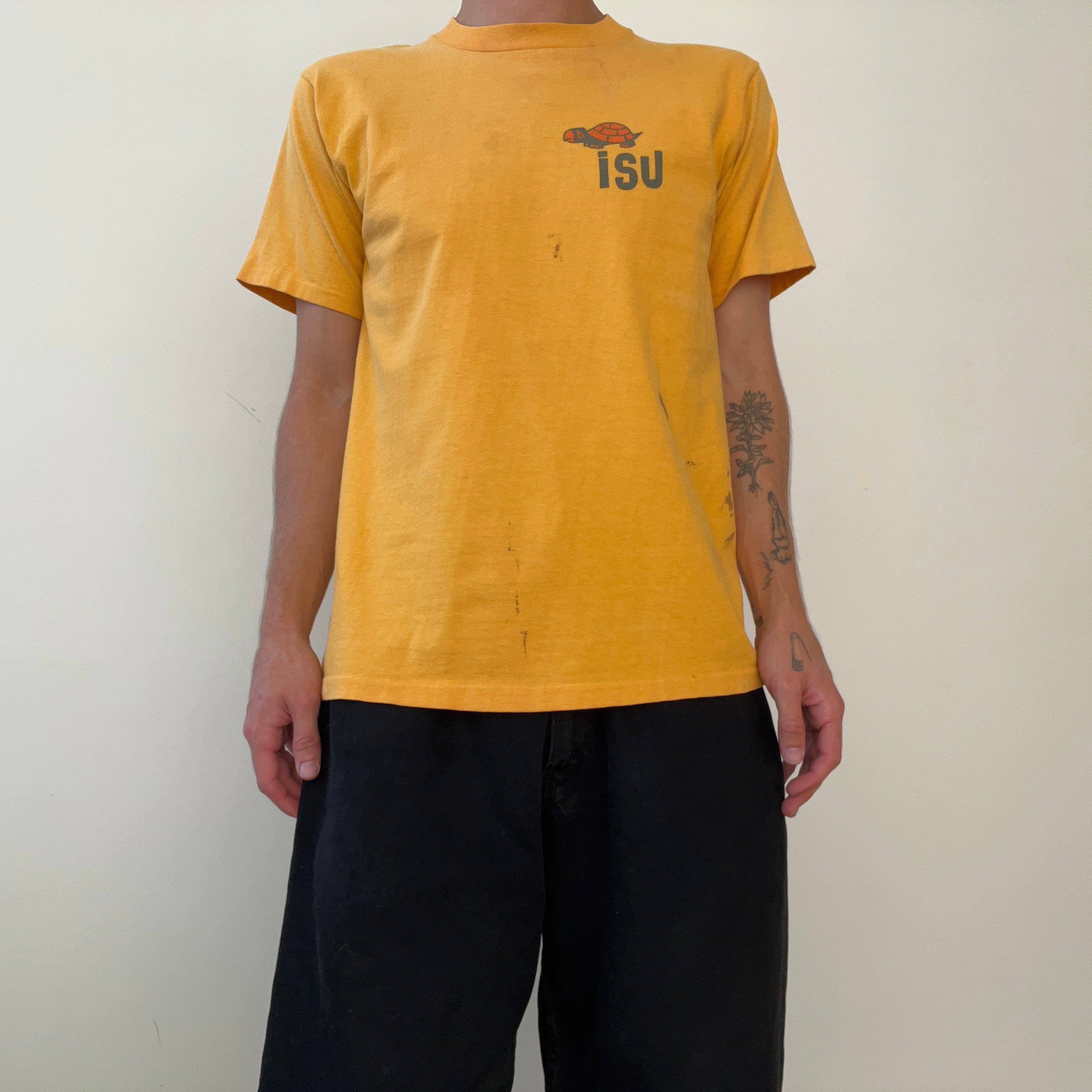 1970s Yellow Turtle Iowa State University T Shirt