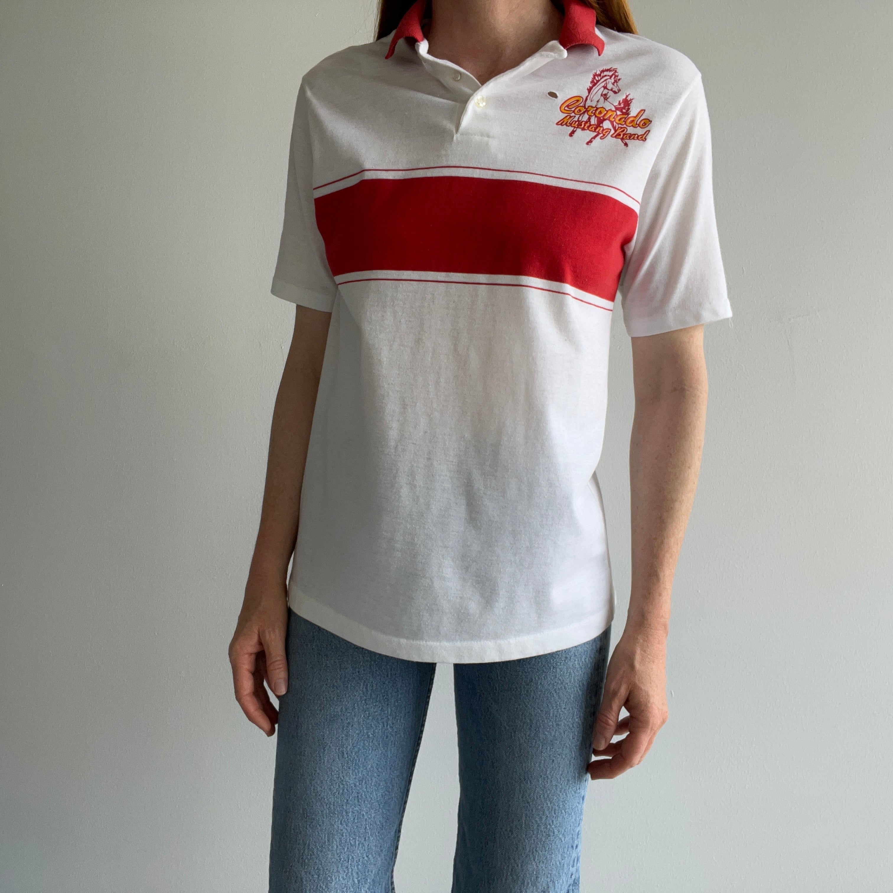 1980s Coronado Mustang Band Polo Shirt