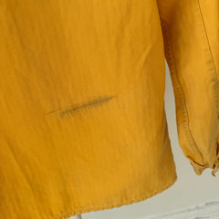 1970s Canary Yellow Herringbone Twill French European Chore Coat - RARE!!! STAINED!!!