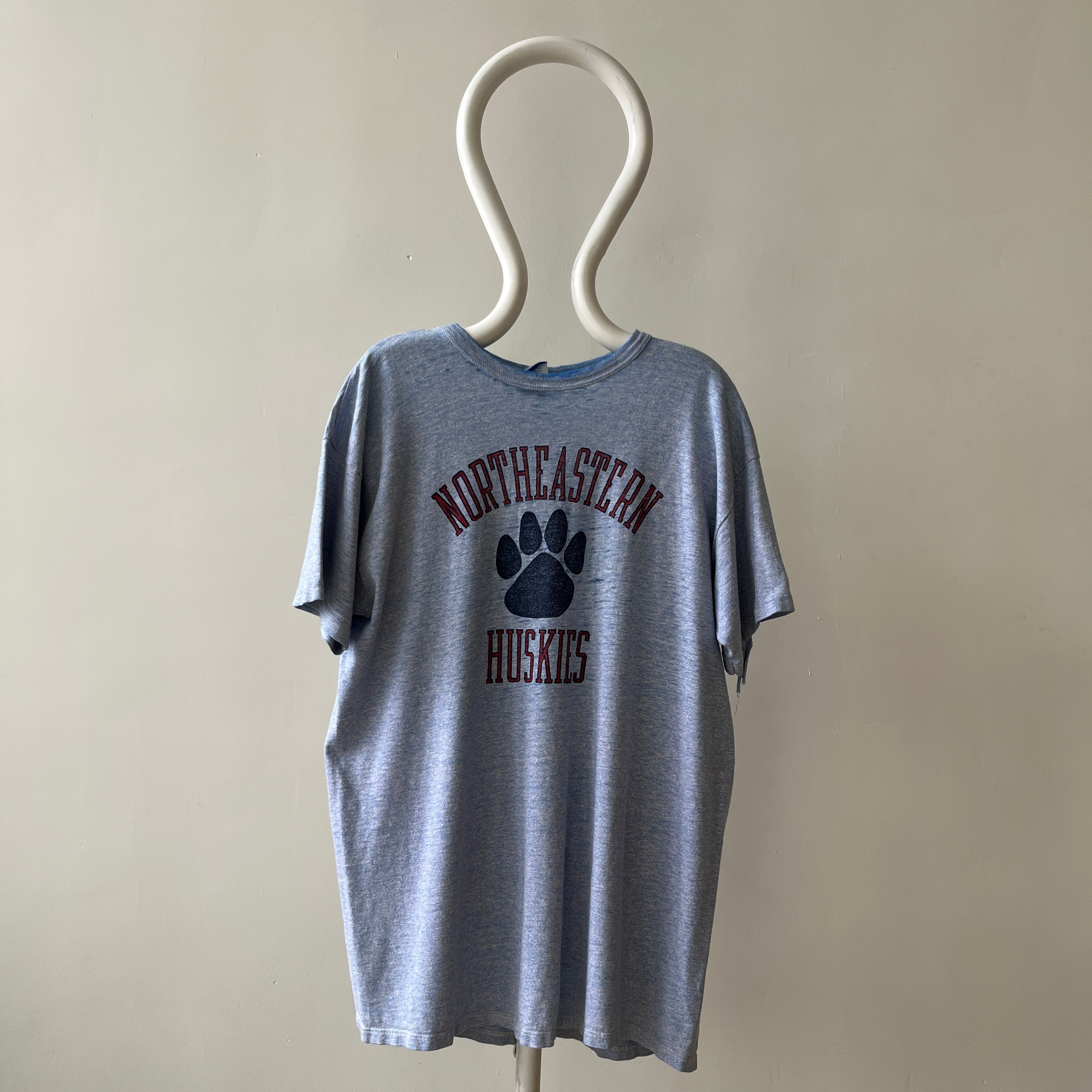 1980s/90s Northeastern Huskies T Shirt  - Thrashed! Champion