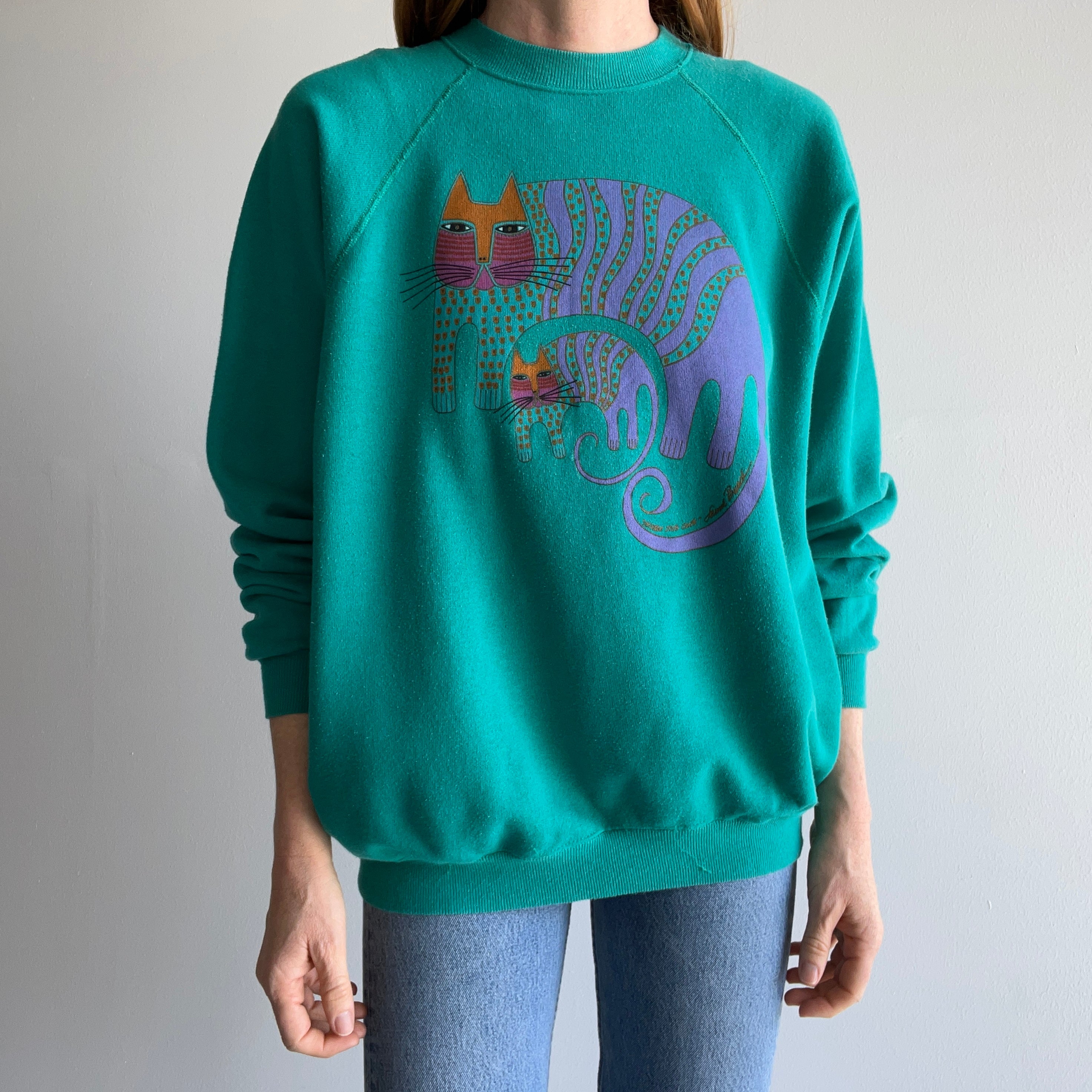 1980s A Wonderful Cat Sweatshirt