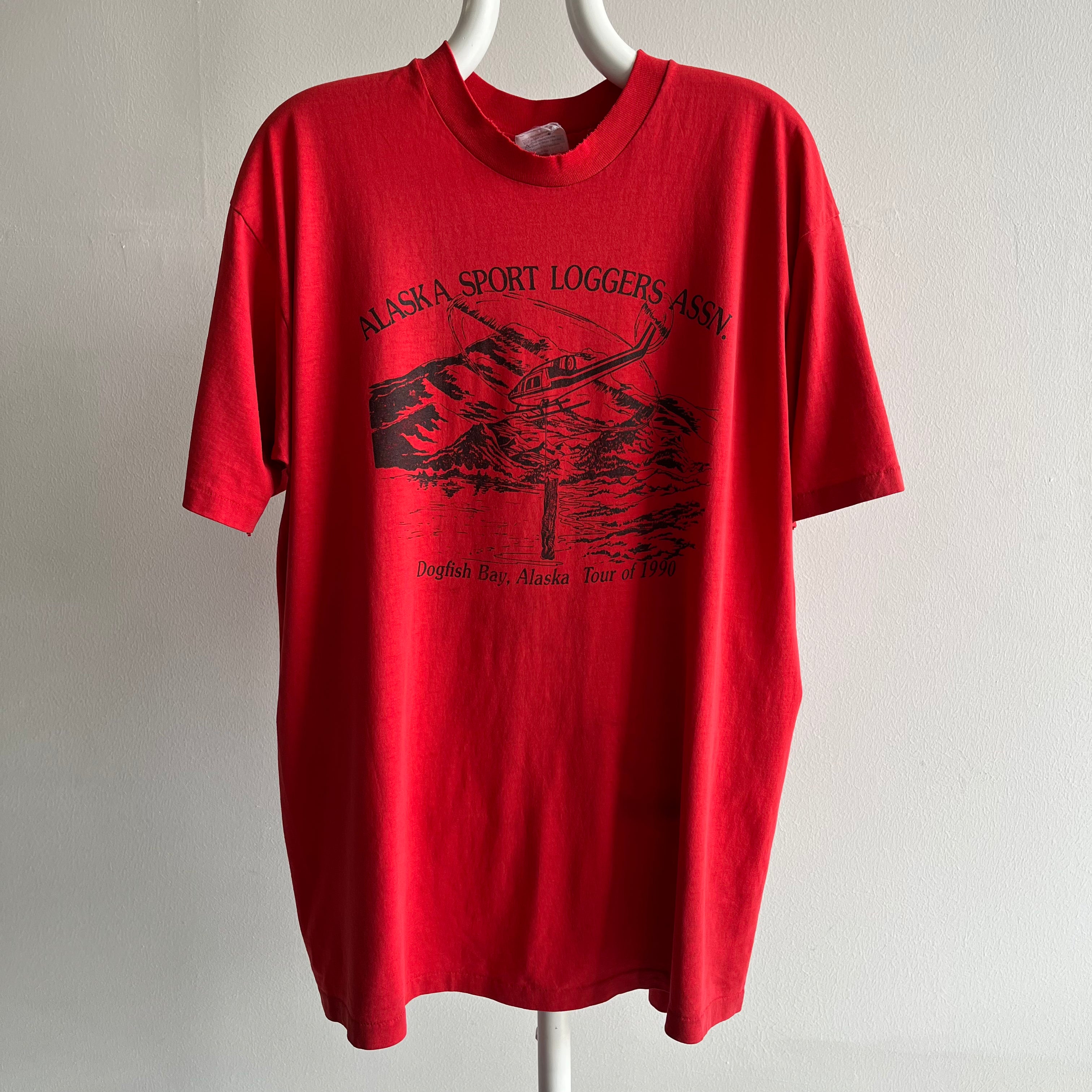 1990 Alaska Sport Loggers Assn. Dogfish Bay T-Shirt !!!