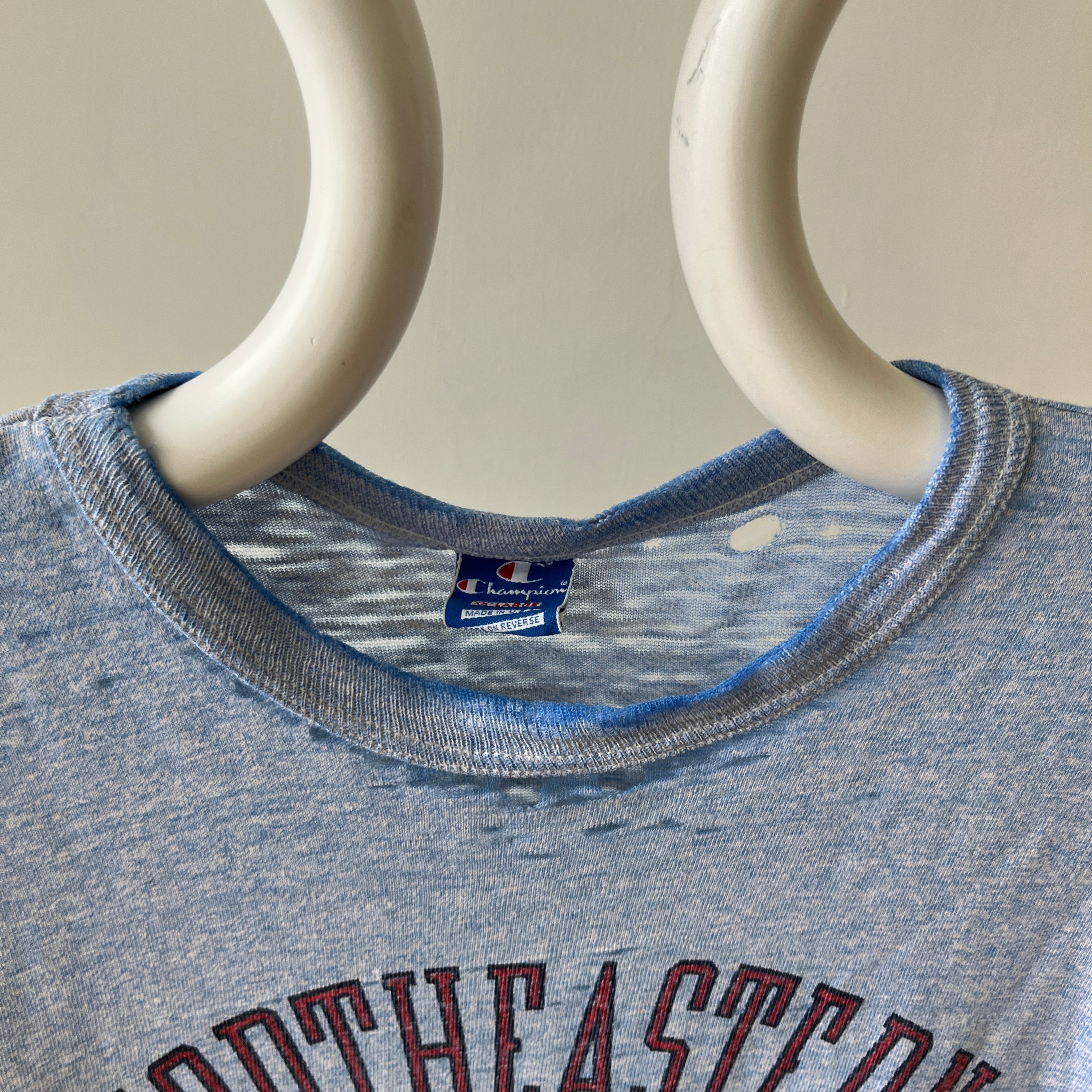 1980s/90s Northeastern Huskies T Shirt  - Thrashed! Champion
