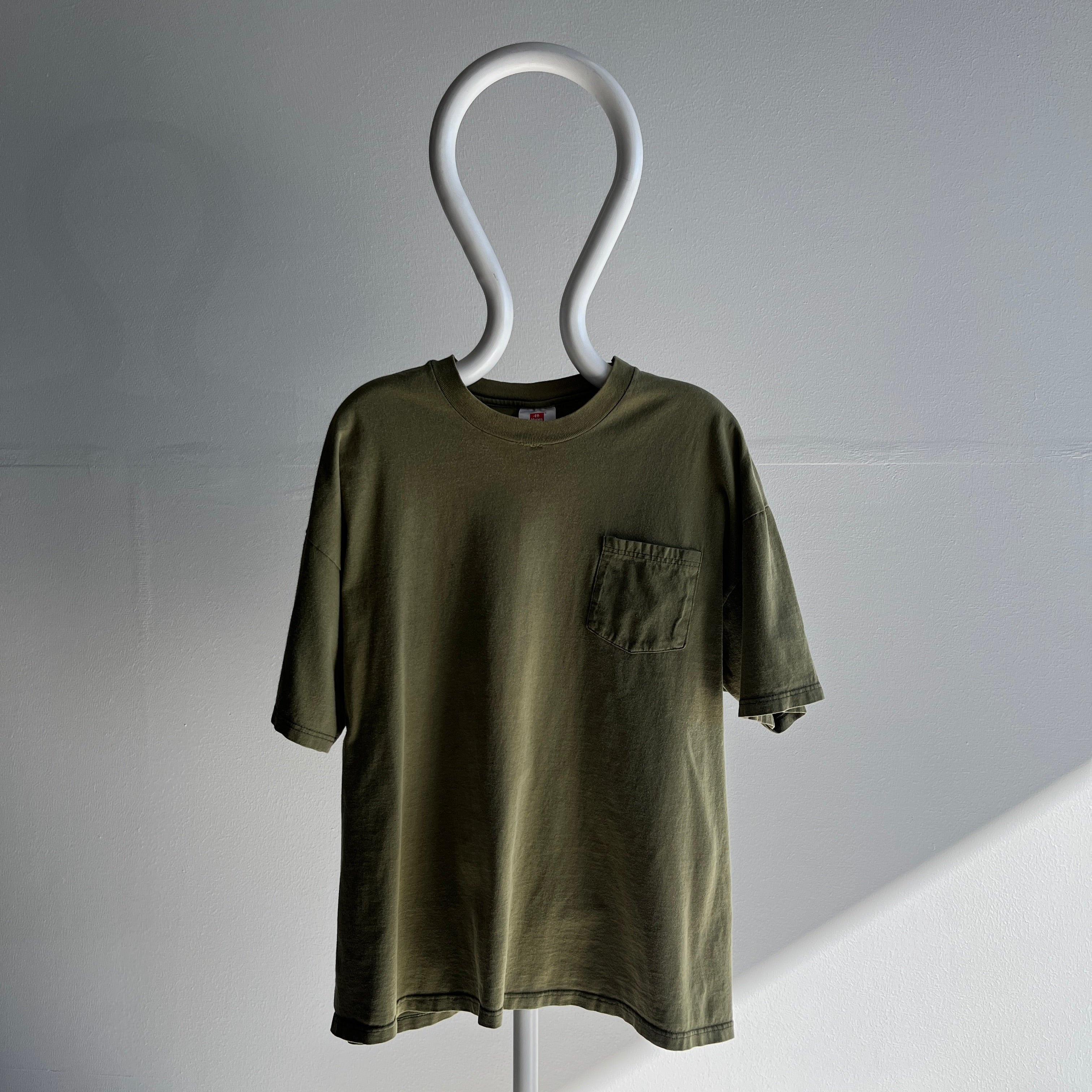 1990s Dusty Olive Cotton Pocket T-Shirt