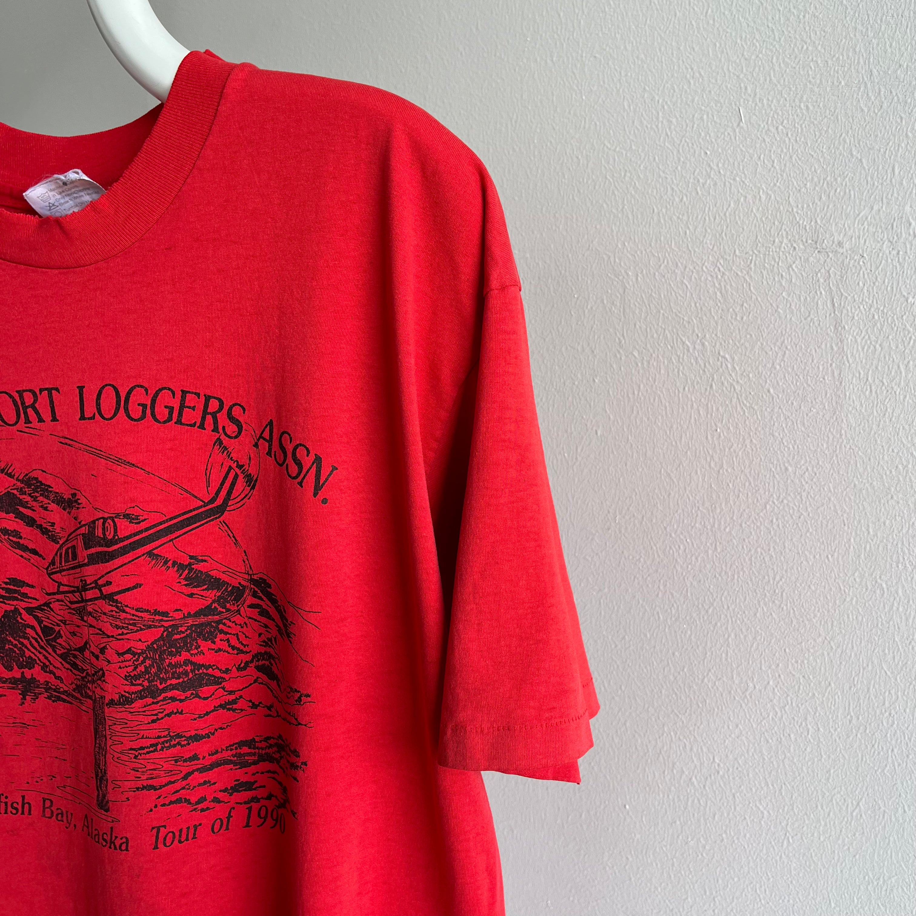 1990 Alaska Sport Loggers Assn. Dogfish Bay T-Shirt !!!