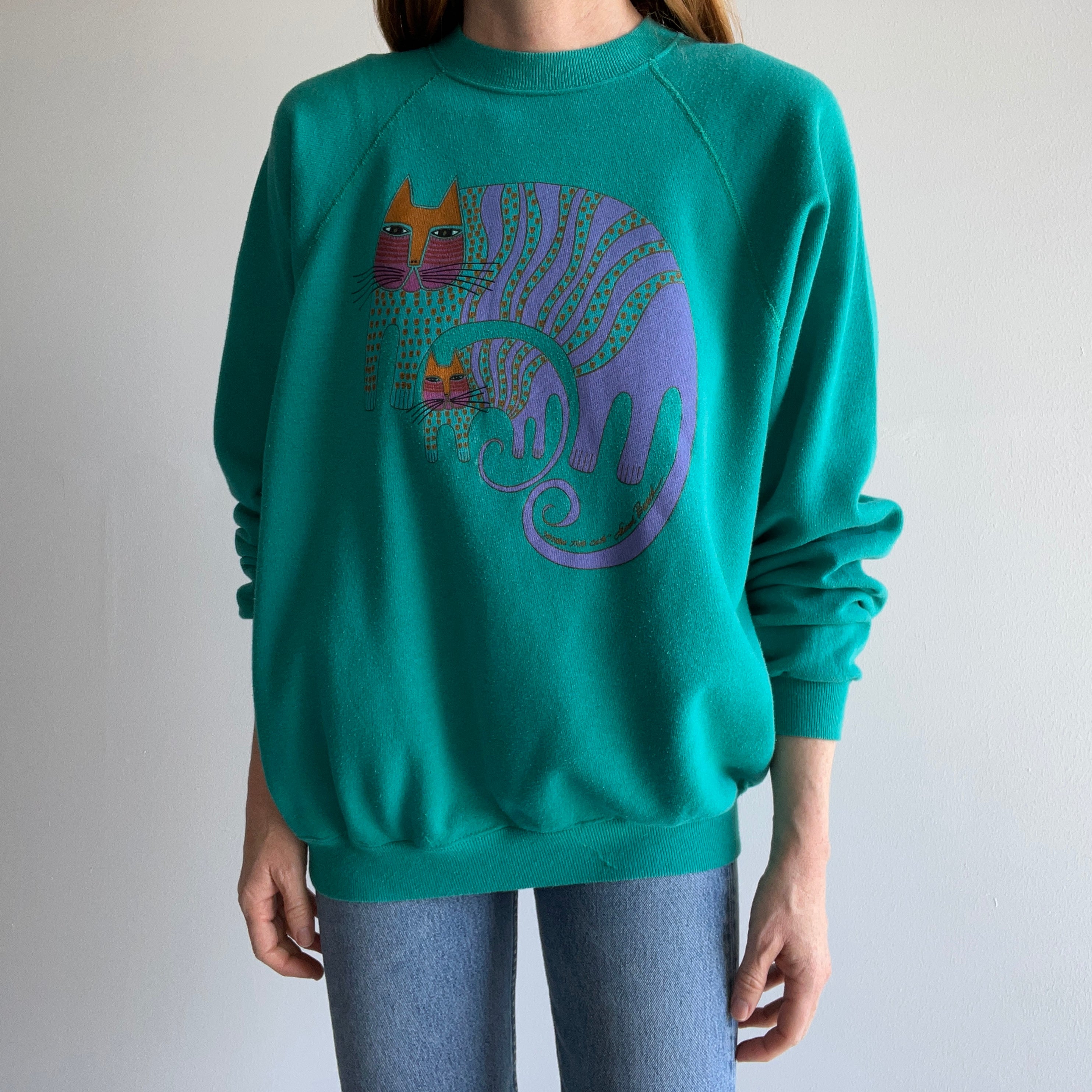 1980s A Wonderful Cat Sweatshirt