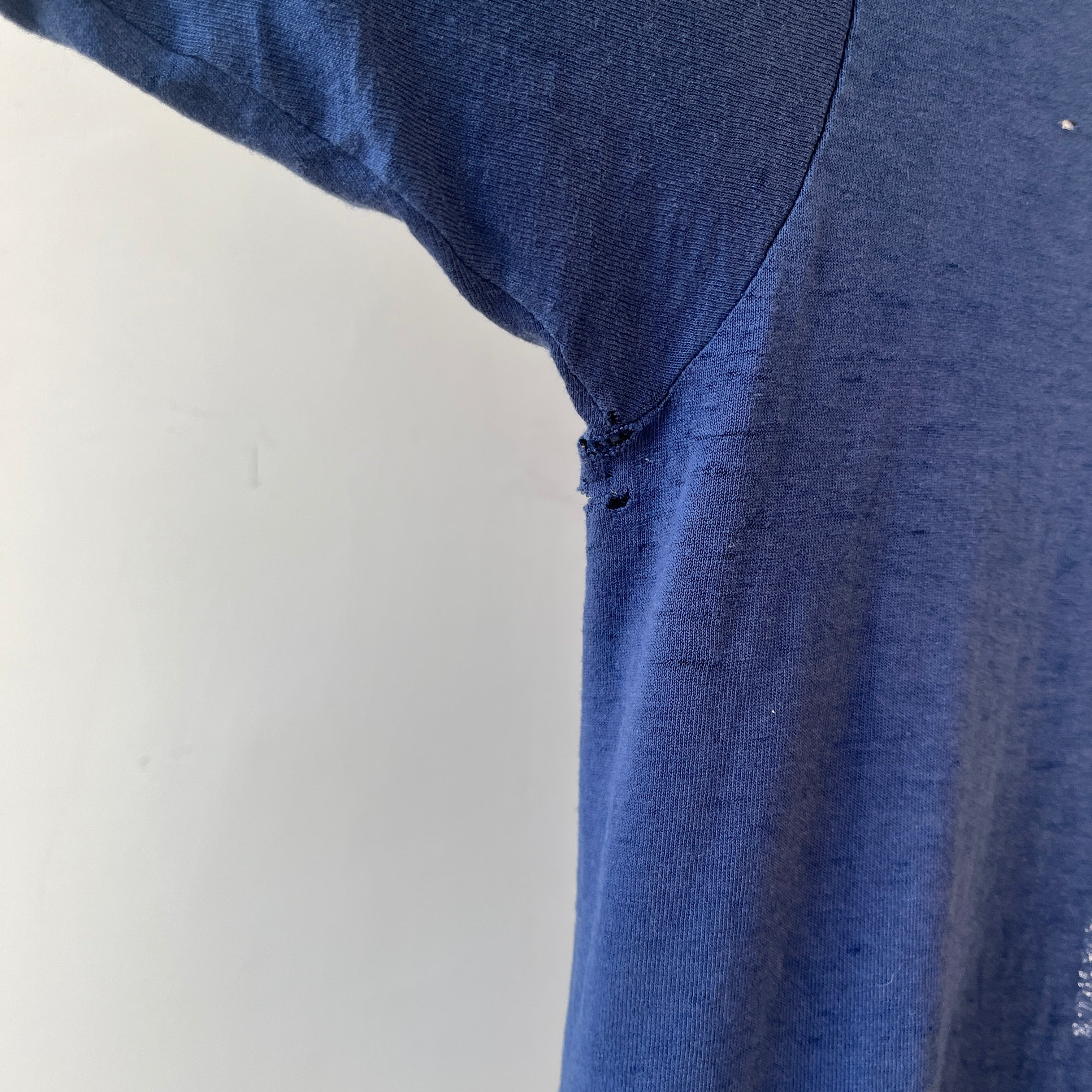 1980s Thrashed Navy Boatmen's T Shirt