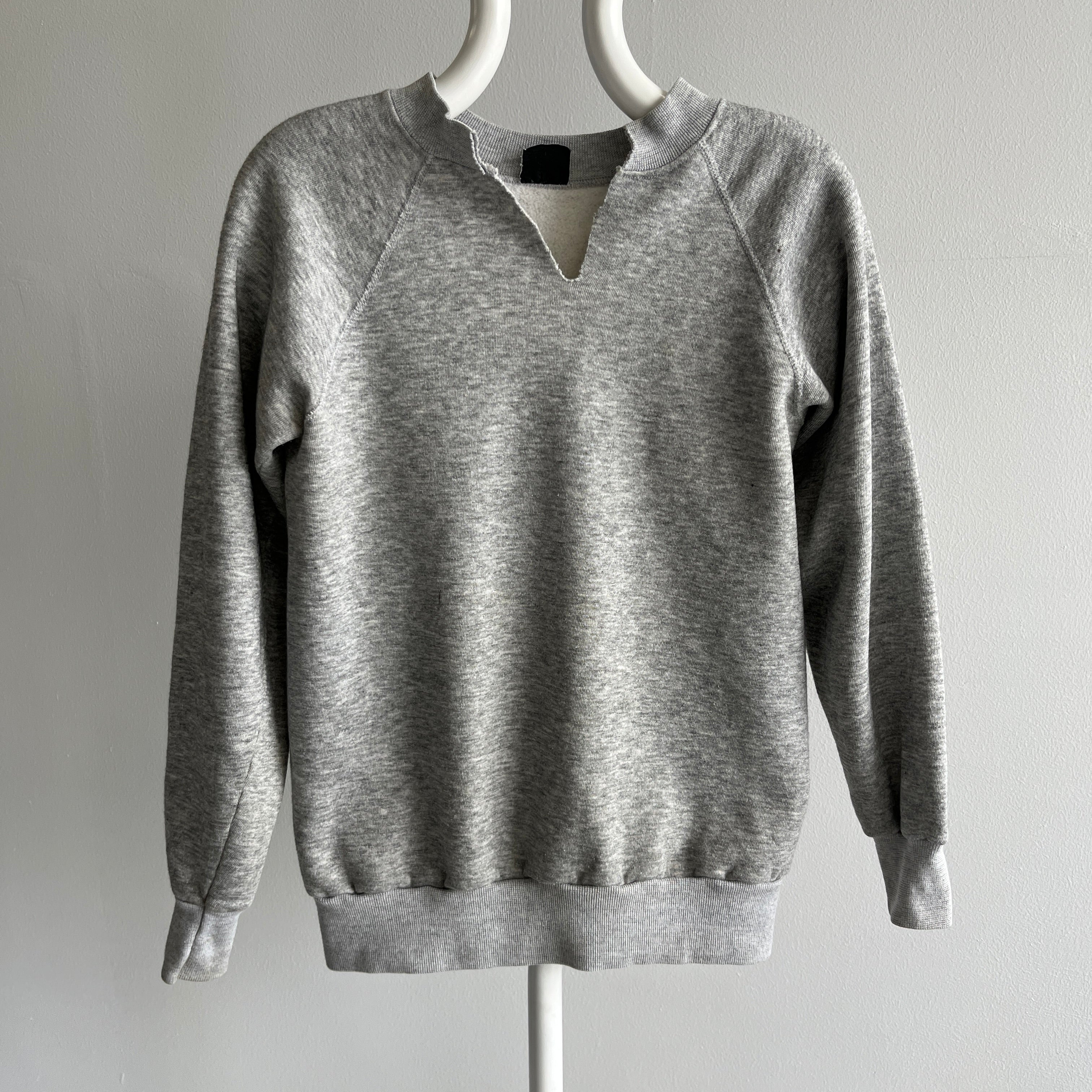 1980s Cut Neck Blank Gray by Steinwurtzel Sweatshirt