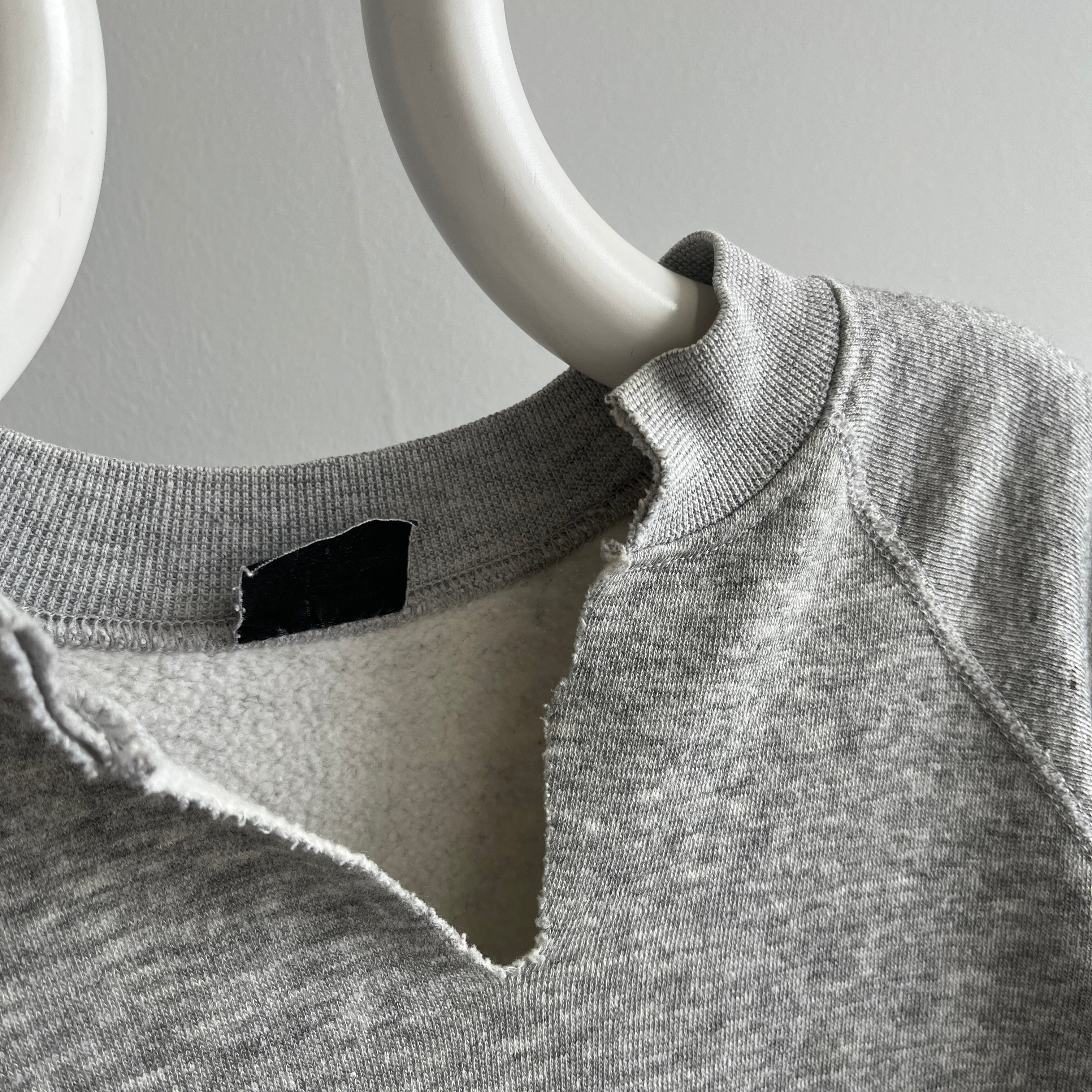 1980s Cut Neck Blank Gray by Steinwurtzel Sweatshirt