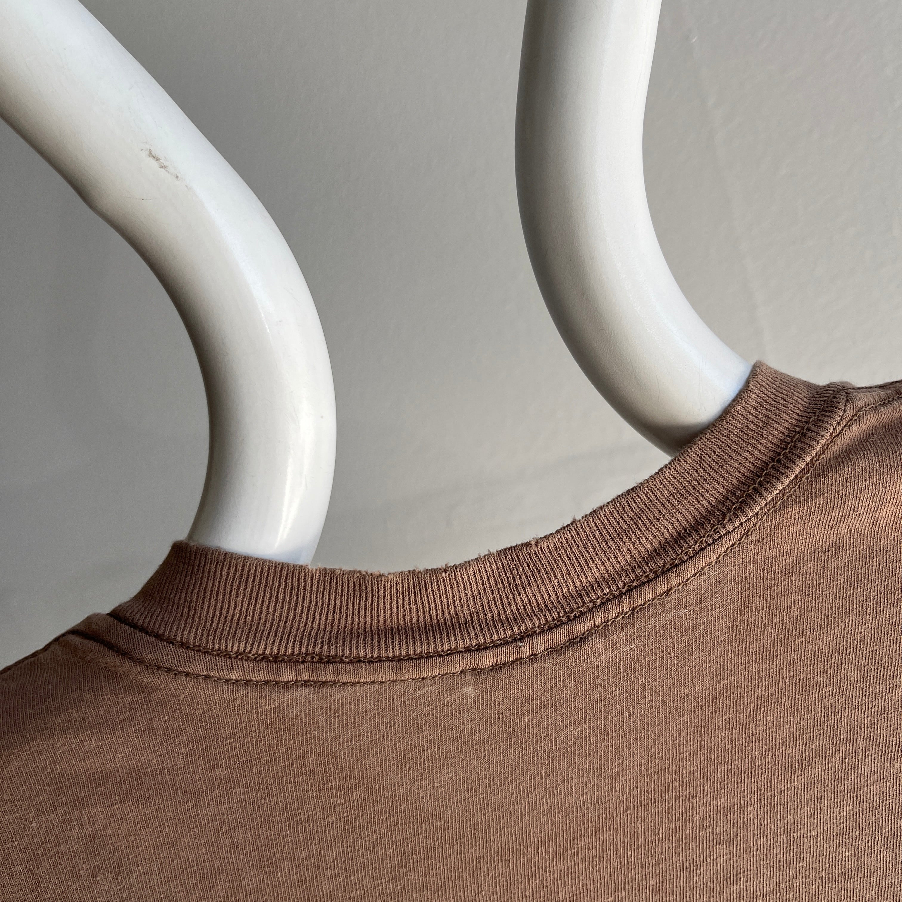 1980s Luxuriously Soft Russet Potato Brown Army T-Shirt