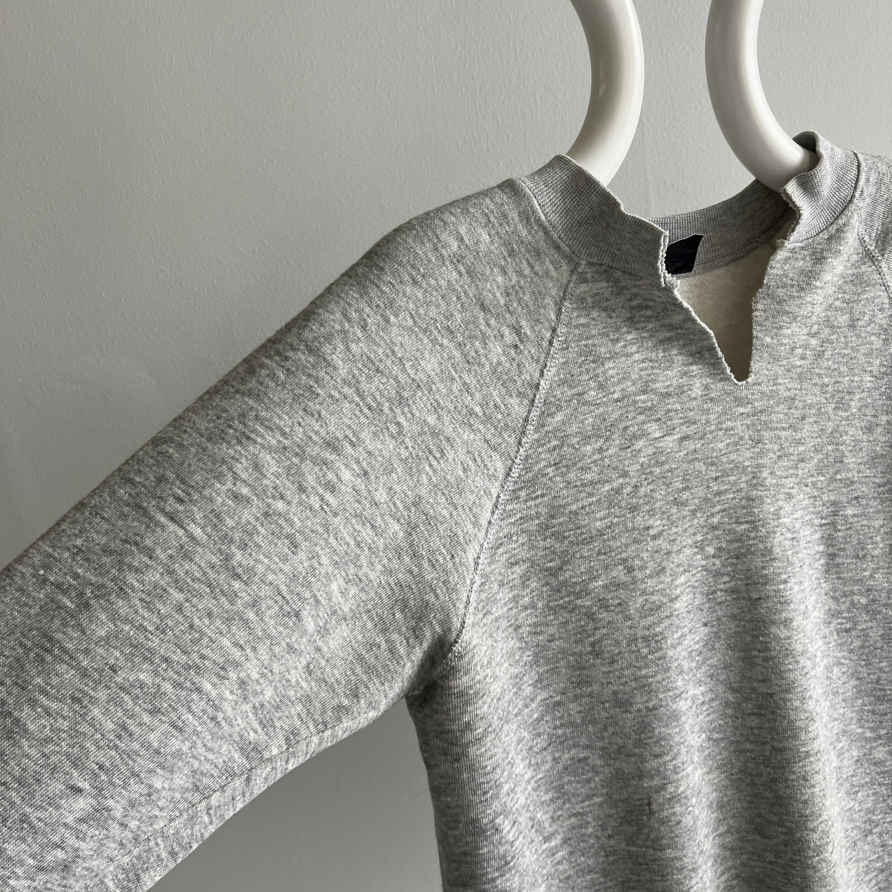 1980s Cut Neck Blank Gray by Steinwurtzel Sweatshirt