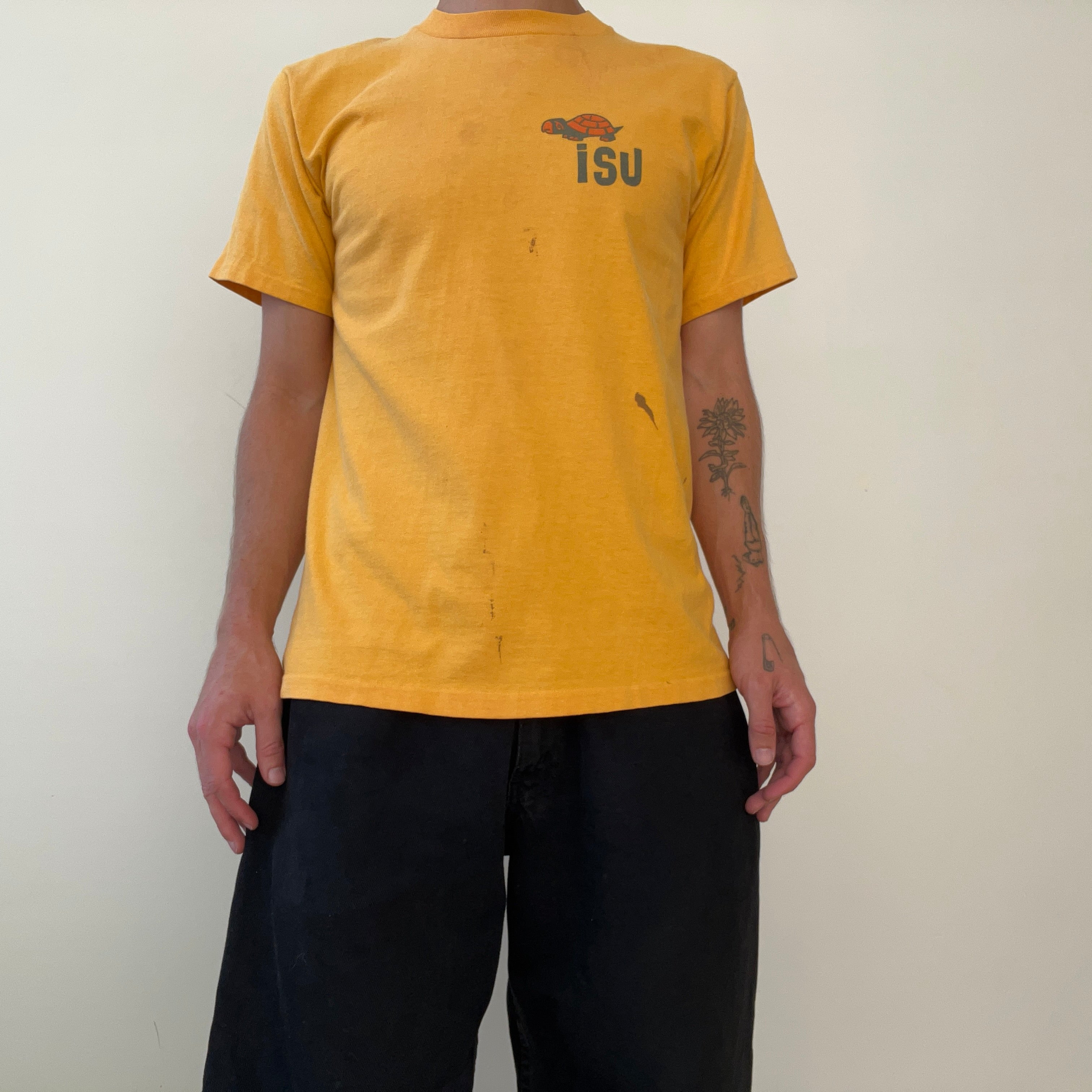 1970s Yellow Turtle Iowa State University T Shirt