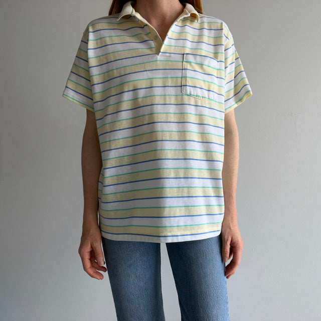 1980s Striped Polo Shirt