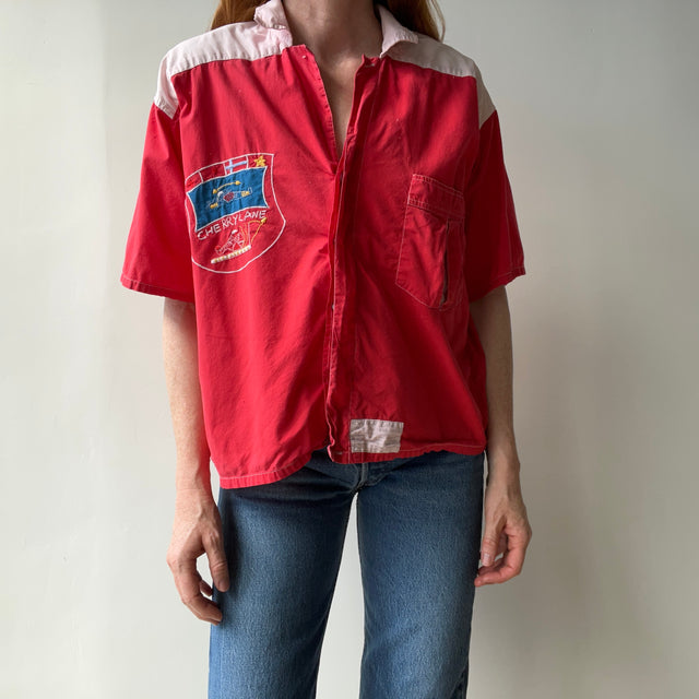 1980/90s Confusing Cherry Lane Cotton Short Sleeve Button Up